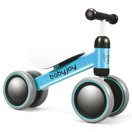 Baby Balance Bike for 2 Years Old Boys Girls No Pedal 4 Wheels-Blue – Color: Blu