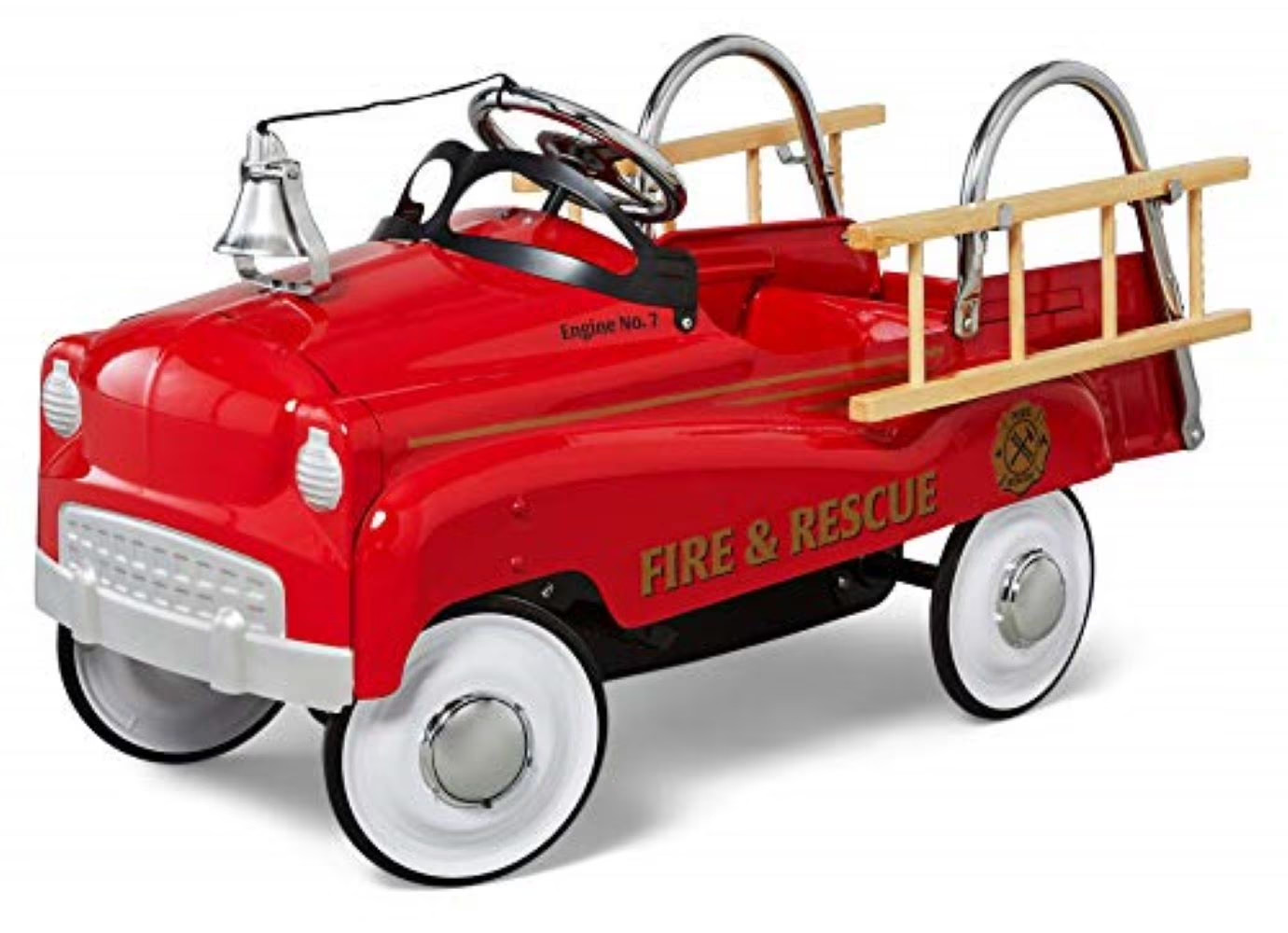 Kids Pedal Car Toddler Steel Ride On Toy Police Fire Truck Choose Your Color