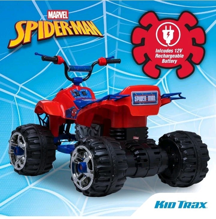 12V Electric Kids Trax Spiderman Toddler ATV Ride On Car Toy 3-7 Years 88lbs