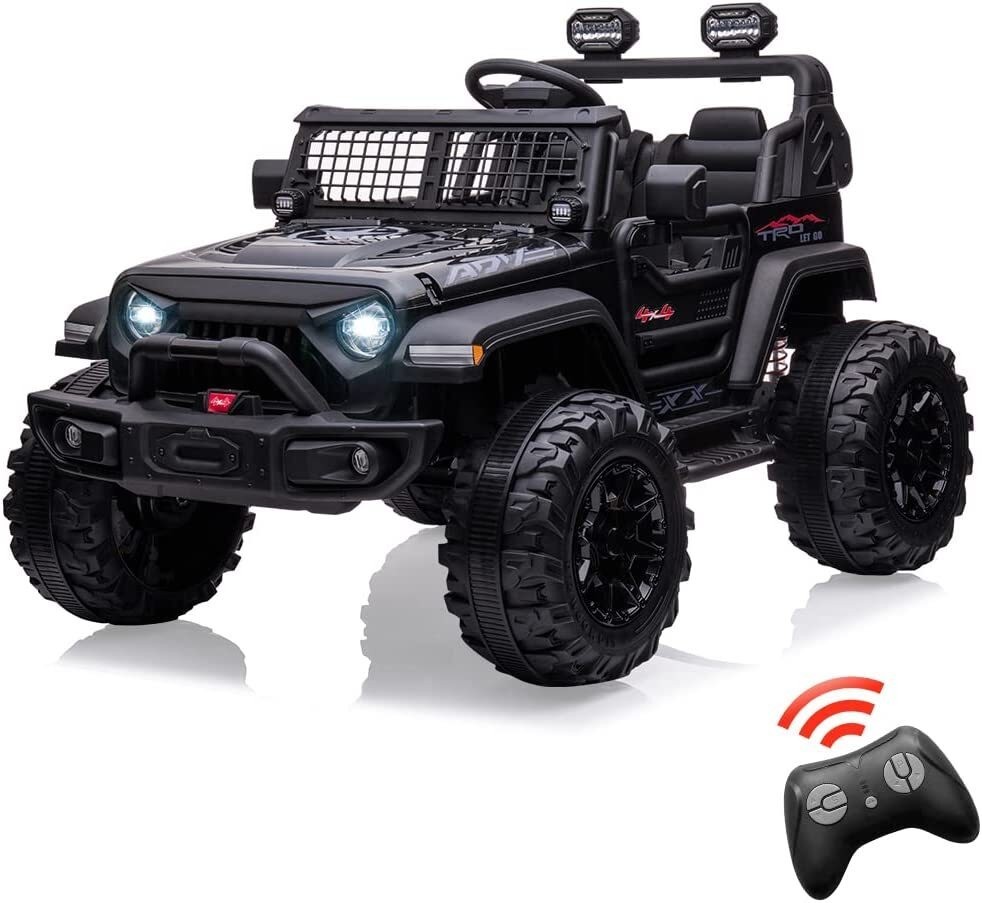 24V Kids Ride On Car 2 Seater w/ Remote Control 2x120W LED Lights Music FM 3+