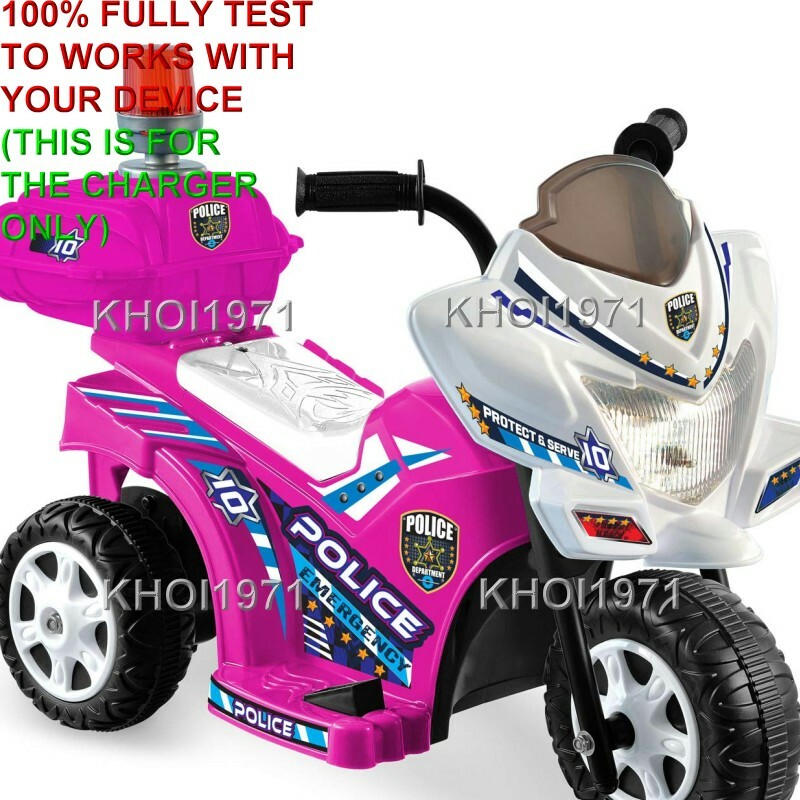 WALL charger AC adapter FOR 0292 Kid Motorz Lil POLICE Patrol motorcycle ride on