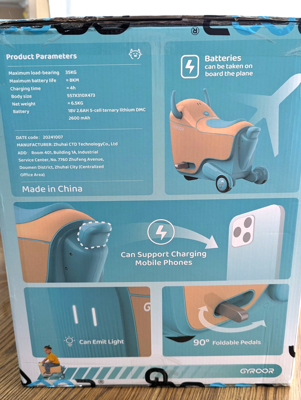 Gyroor GNU Electric Ride-On Toy Car toddler 3+ kids 14L Storage $235