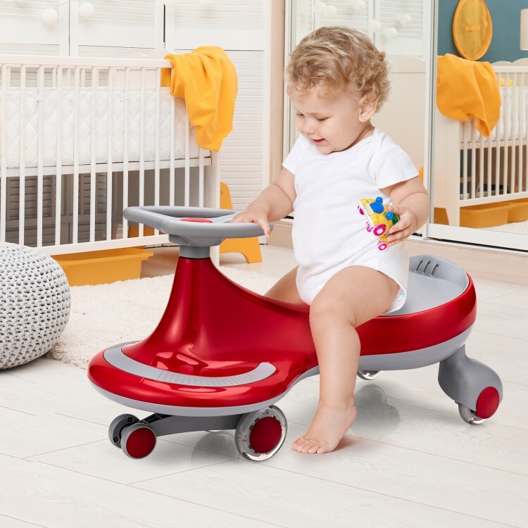 Red Toddler Wiggle Car Ride-on Toys Children Driving Gift Car W/ Flashing Wheels