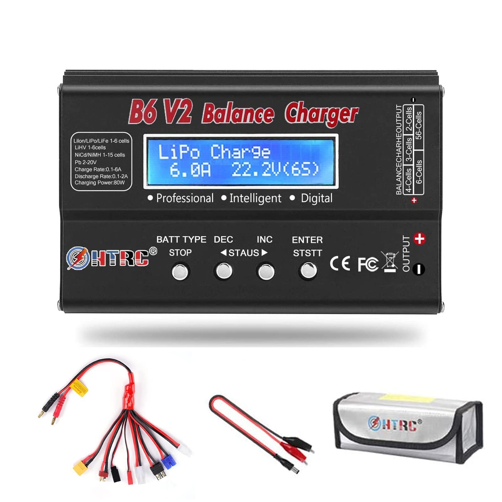 LiPo Battery Charger RC Car Balance Charger, 1S-6S Digital Discharger Battery…