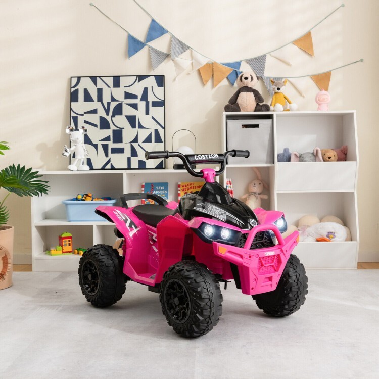 12V Battery Powered Ride on ATV Electric 4-Wheeler Driving Children Car Toy Kids