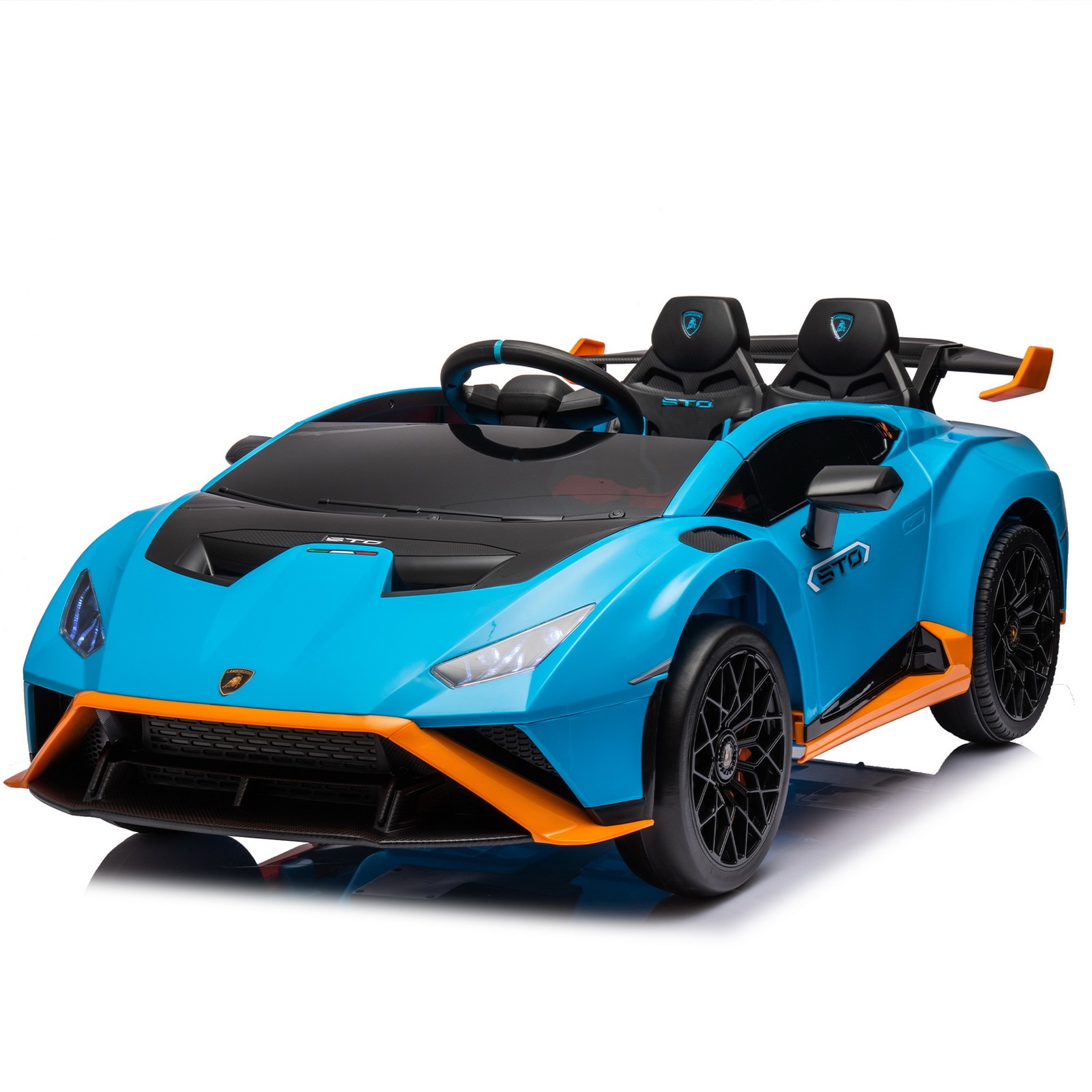 24V Licensed Lamborghini Huracan STO Ride On Super Car 360° Spin Drift LED Music