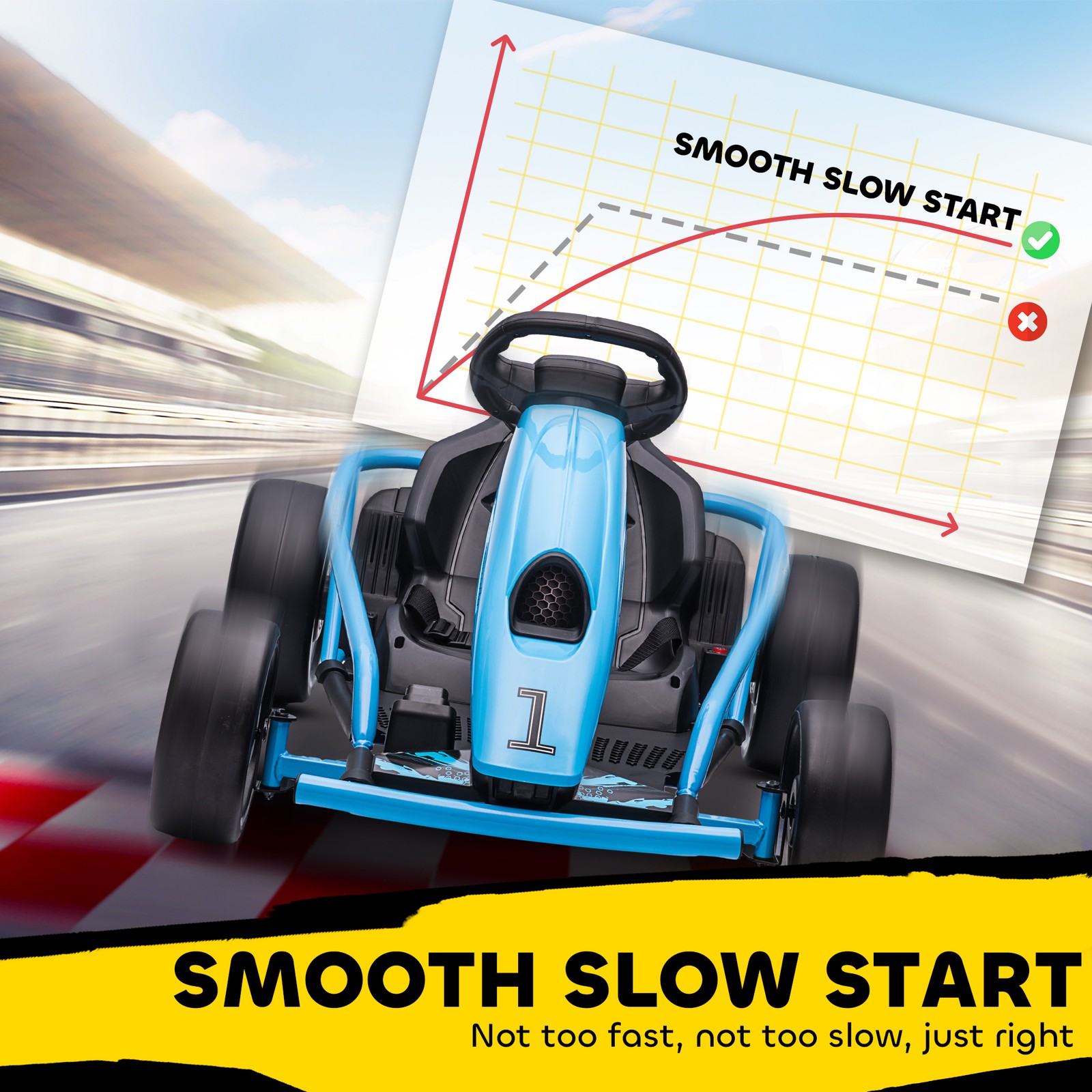 24V Electric Go Kart for Kids, Drift Ride-On Racing Go Kart with 2 Speeds,…