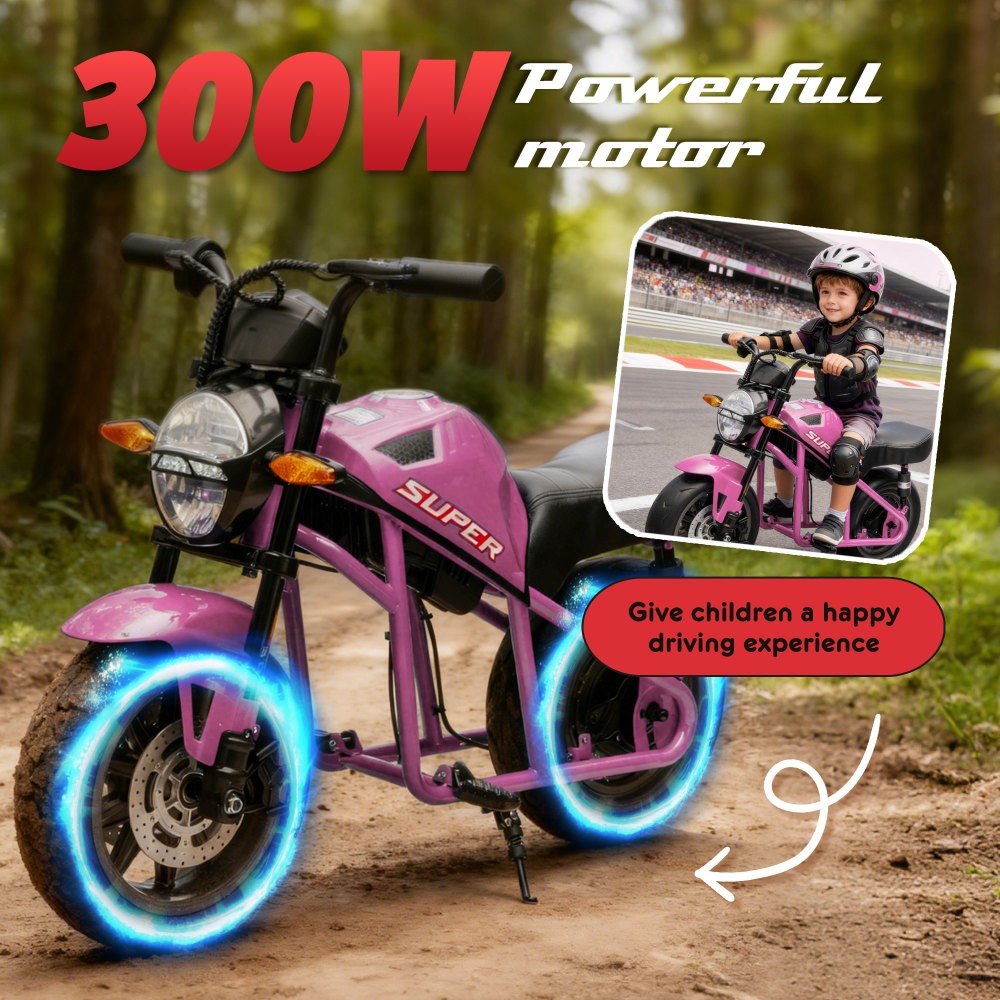 24V 300W Kids Ride On XL Electric Toy Muscle Motorcycle Hub Motor 14in EVA Wheel