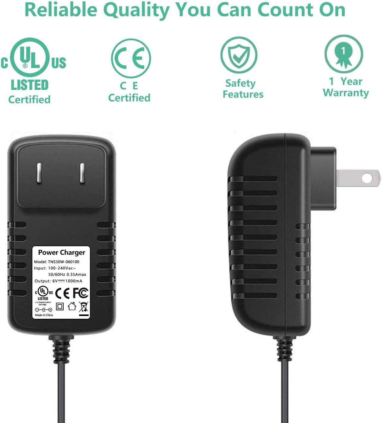 6V Kids Ride on Car Charger, 6 Volt Battery Charger for Kid Trax Toddler Quad He