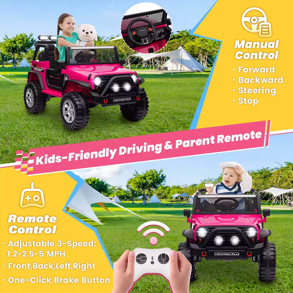 24V Ride On Toys Truck with Remote Control, 2 Seater 800W Bluetooth, electric