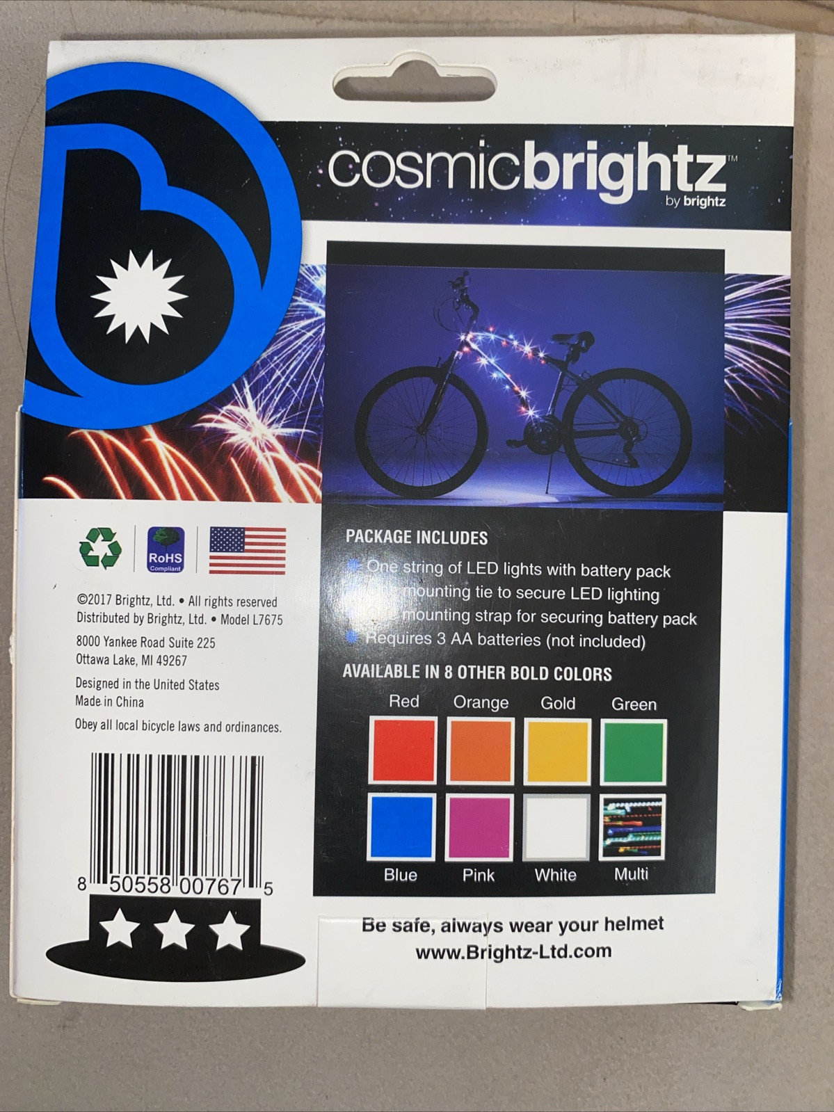 CosmicBrightz red white blue patriot Battery Power LED Lights Bikes & Ride Ons