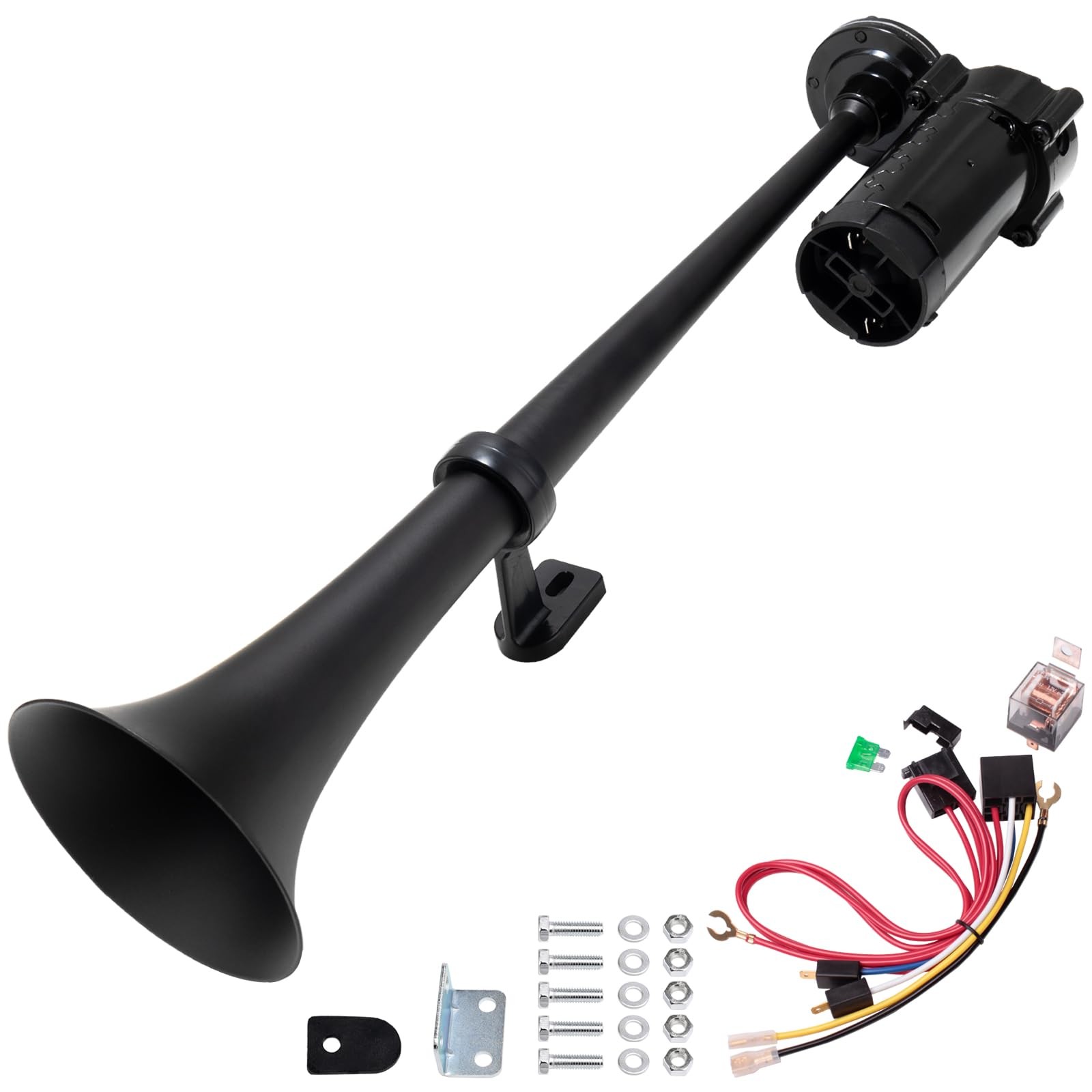 Loud 12V Train Air Horn 150dB Compressor Truck Car Motorcycle Pickup Black