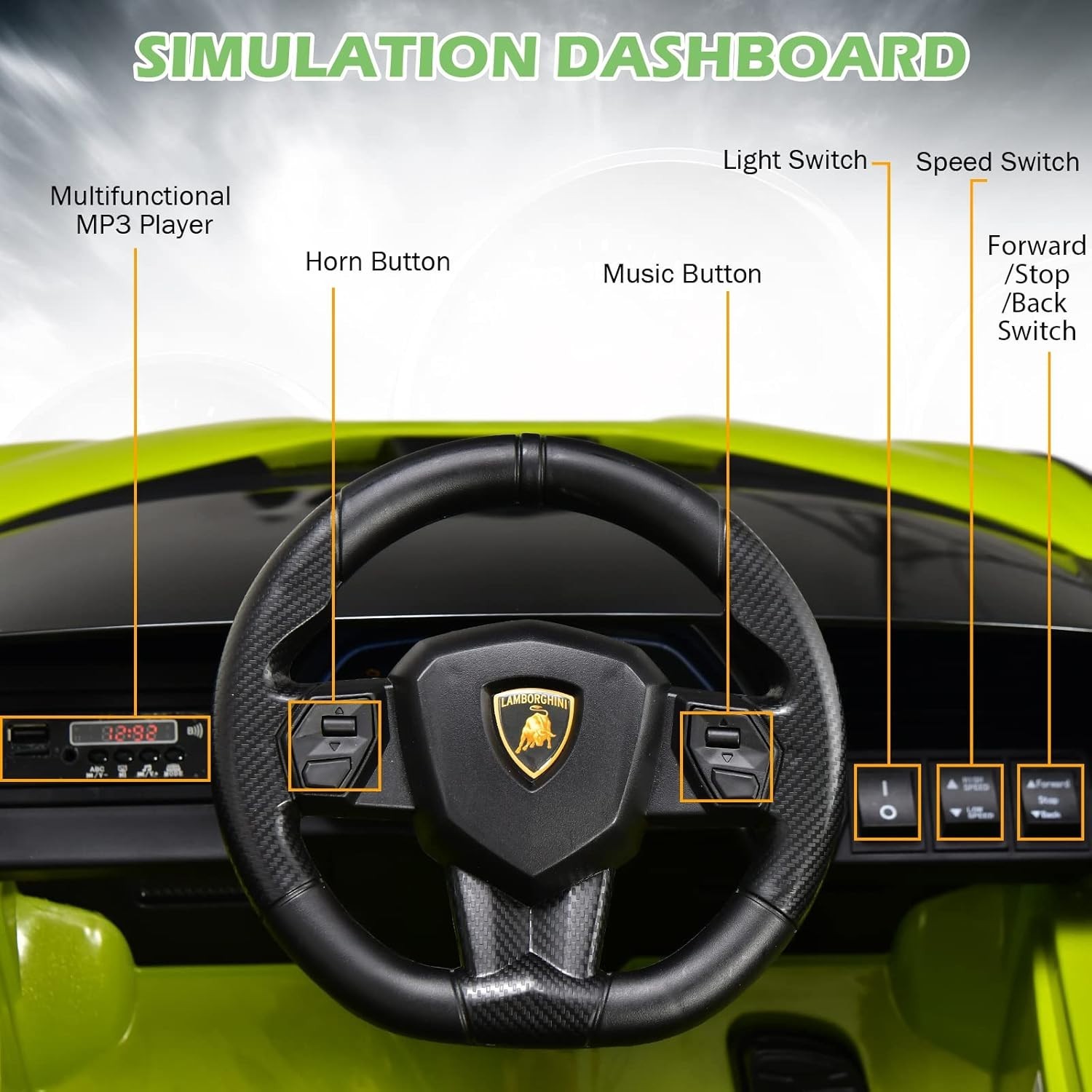Electric Lamborghini Sian Roadster for Kids