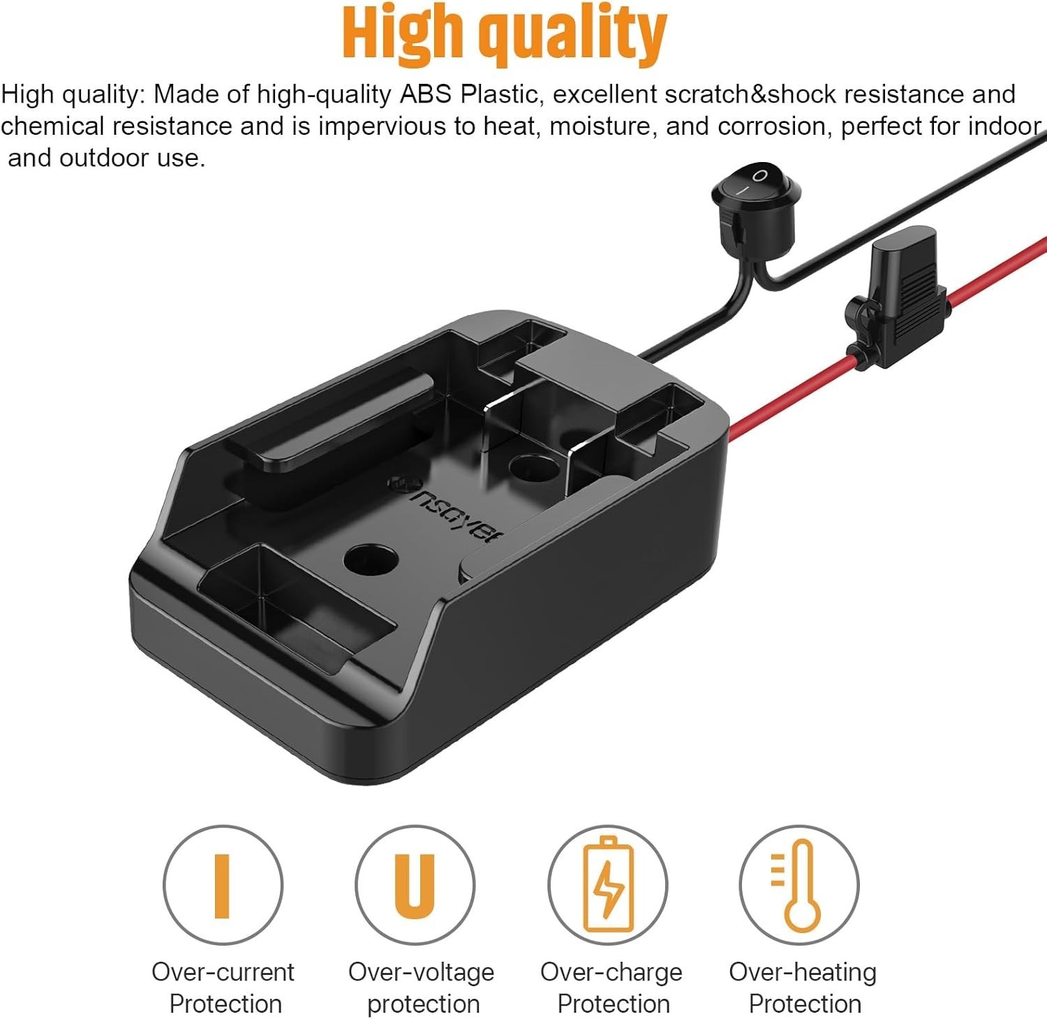 Secure Power Wheel Battery Adapter – Easy Install with Fuse & Switch Included