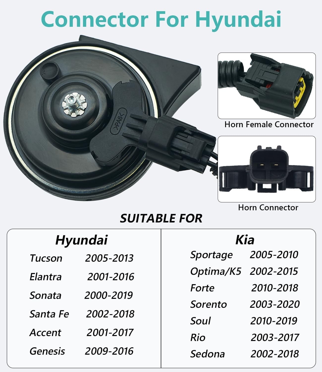 Car Horn for Hyundai Kia, Multifunction Loud High Low 2 Tone Auto Horn, Water…