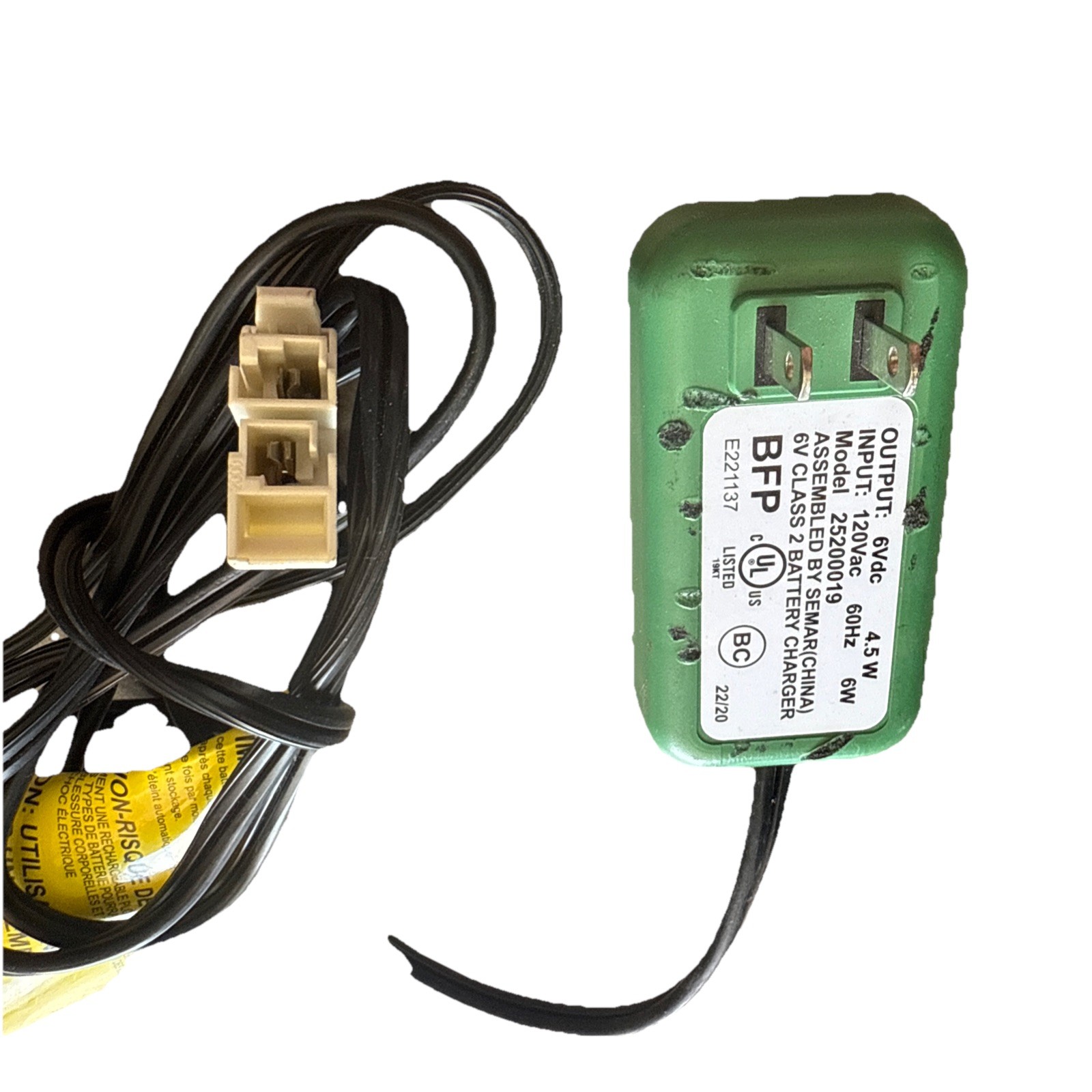 Peg Perego 6Vdc 25200019 MECB0085U 6V Battery Charger Genuine OEM