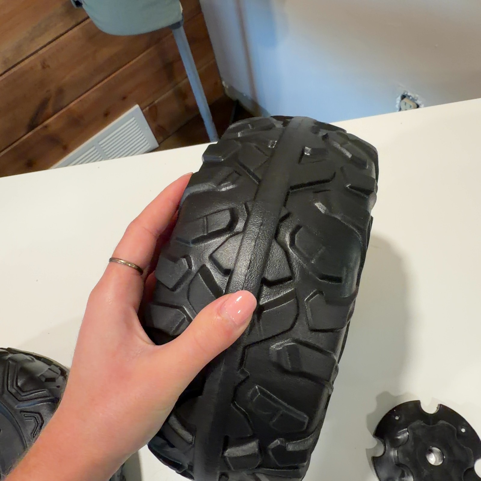2 Pack 9.8in Solid Rubber PU Tire for Power Wheels Gator Alligator Ride On Car