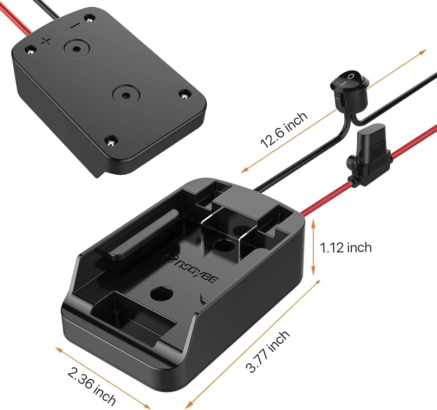 Secure Power Wheel Battery Adapter – Easy Install with Fuse & Switch Included