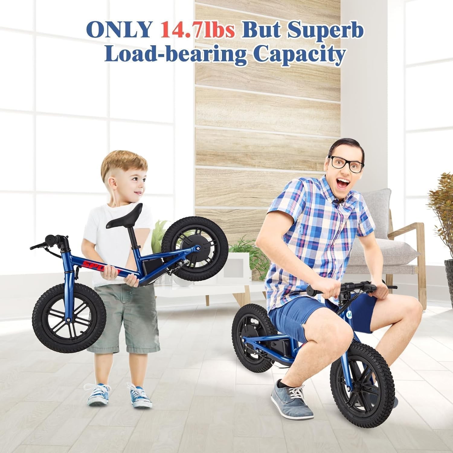 24V 100W Electric Balance Bike for Kids Ages 3-5 Years with 12’’ Inflatable Tire