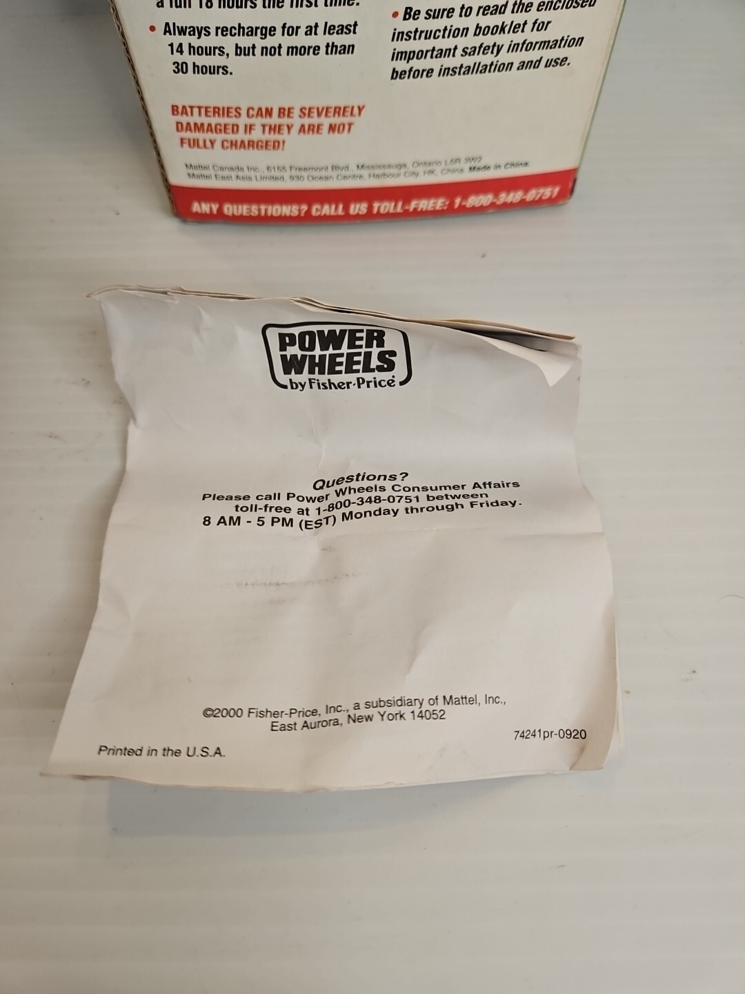 Power Wheels Super 6-Volt Charger NIB