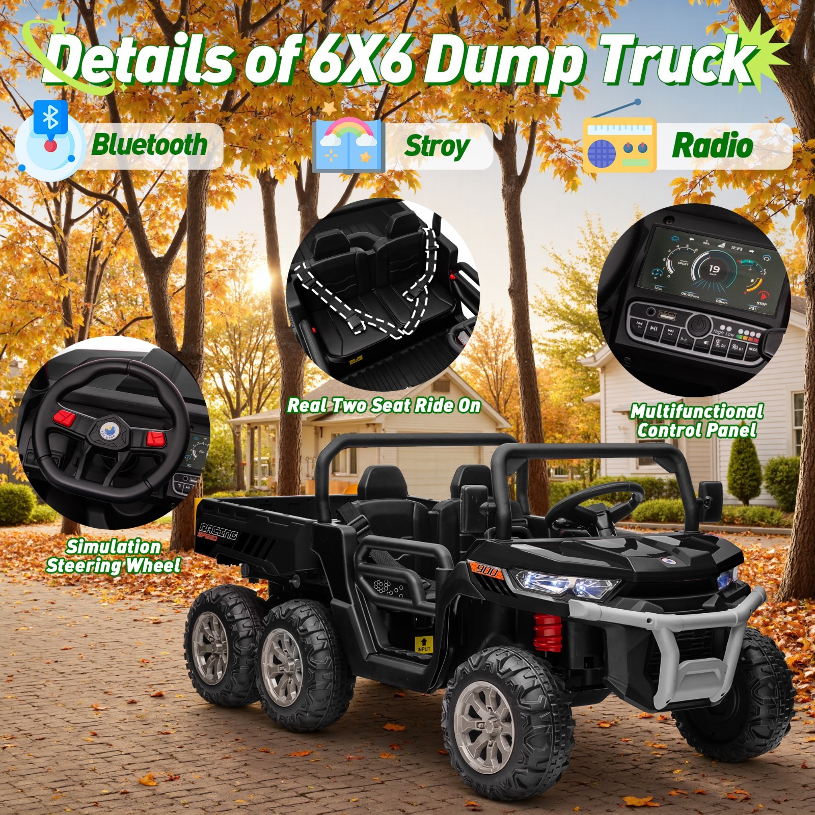 24V Pink Kids Ride-On Dump Truck with Remote Control, Working Dump Bed