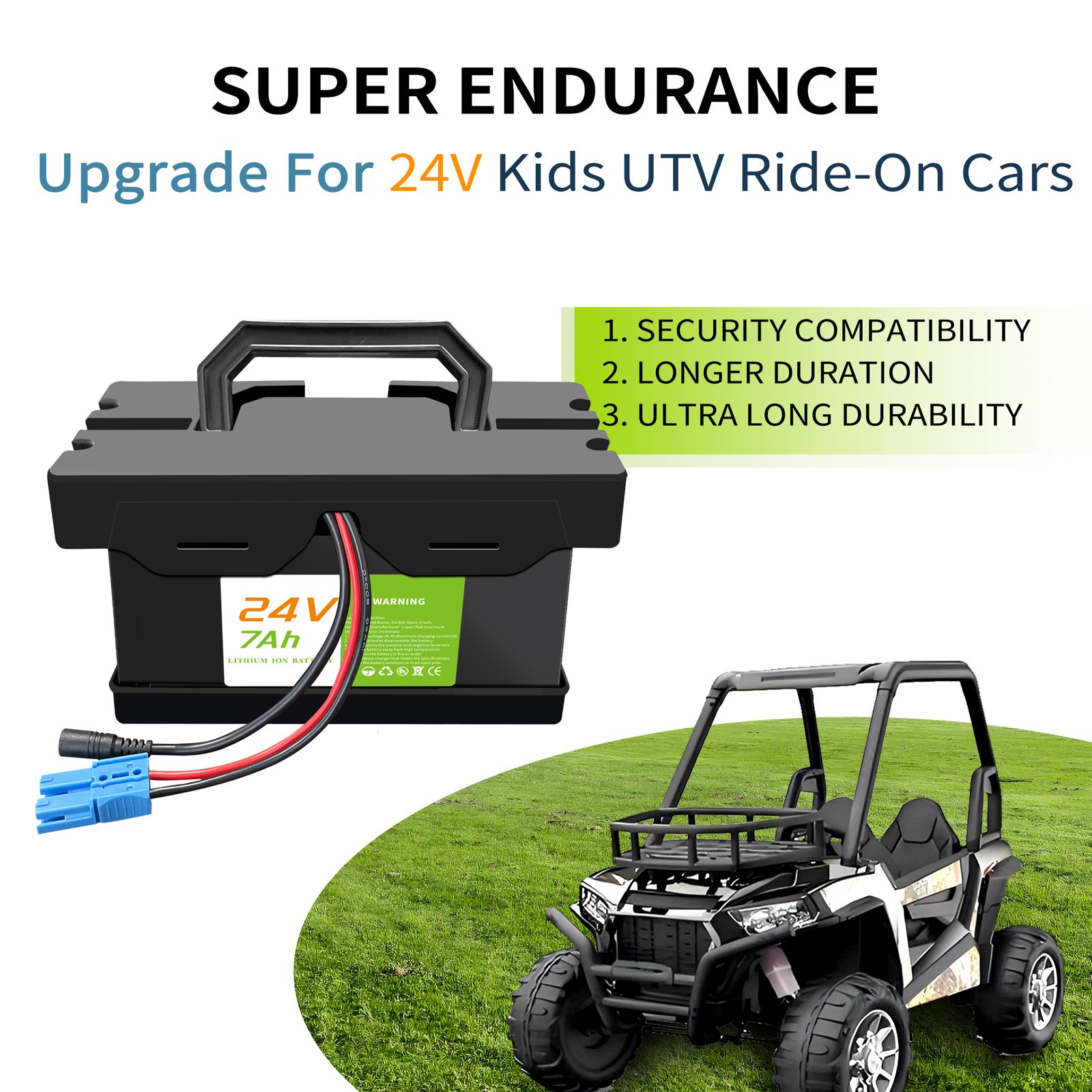 24V 7ah Battery for 24V UTV Kids Ride-On Cars &toys