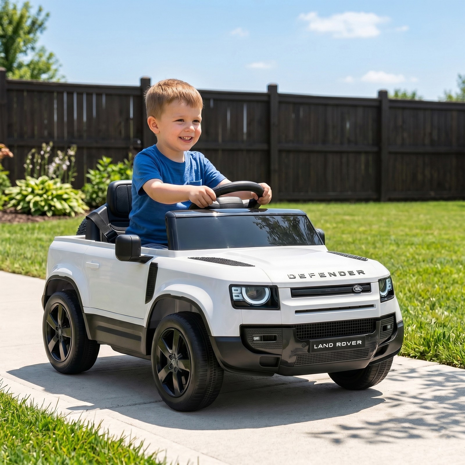 Qaba 12V Ride on Car Licensed Land Rover with Suspension & Remote, White