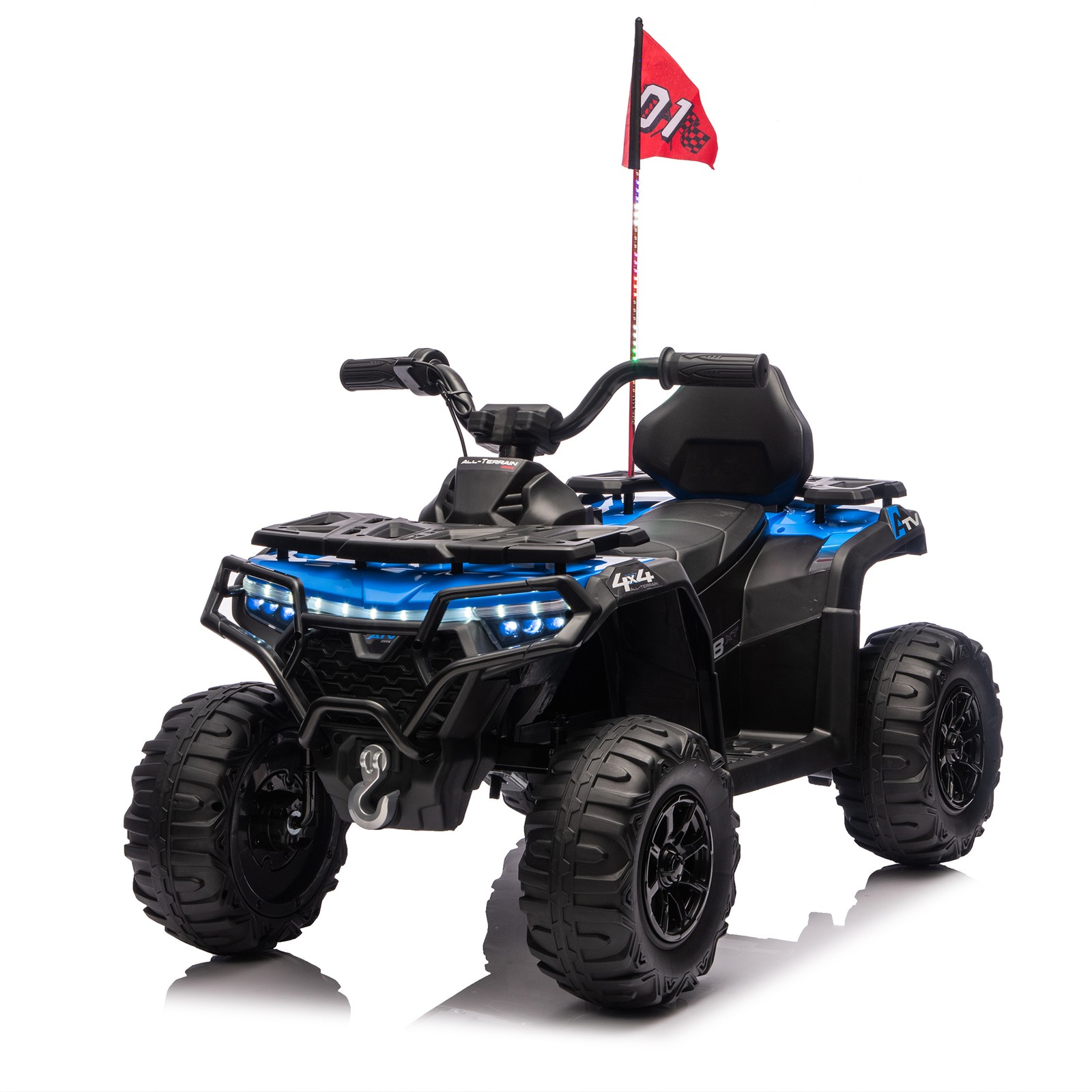 24V 160W Electric Ride-On ATV Off-Road Car with Bluetooth Music for Kids Age 3-6