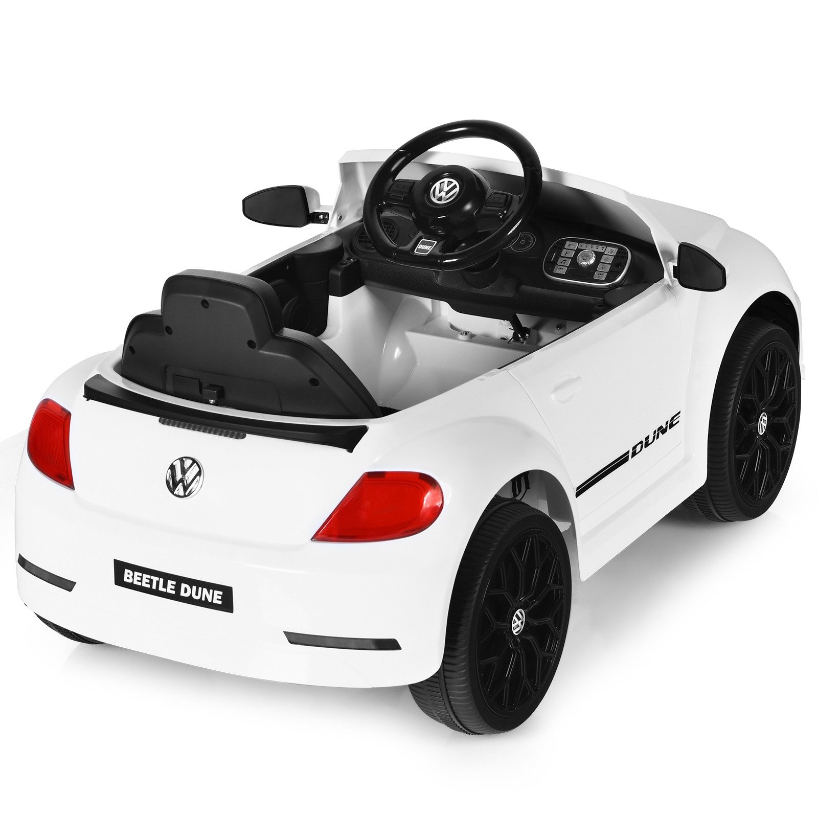 12V Kids Ride On Car Licensed Volkswagen Beetle w/ Music & Remote Control White