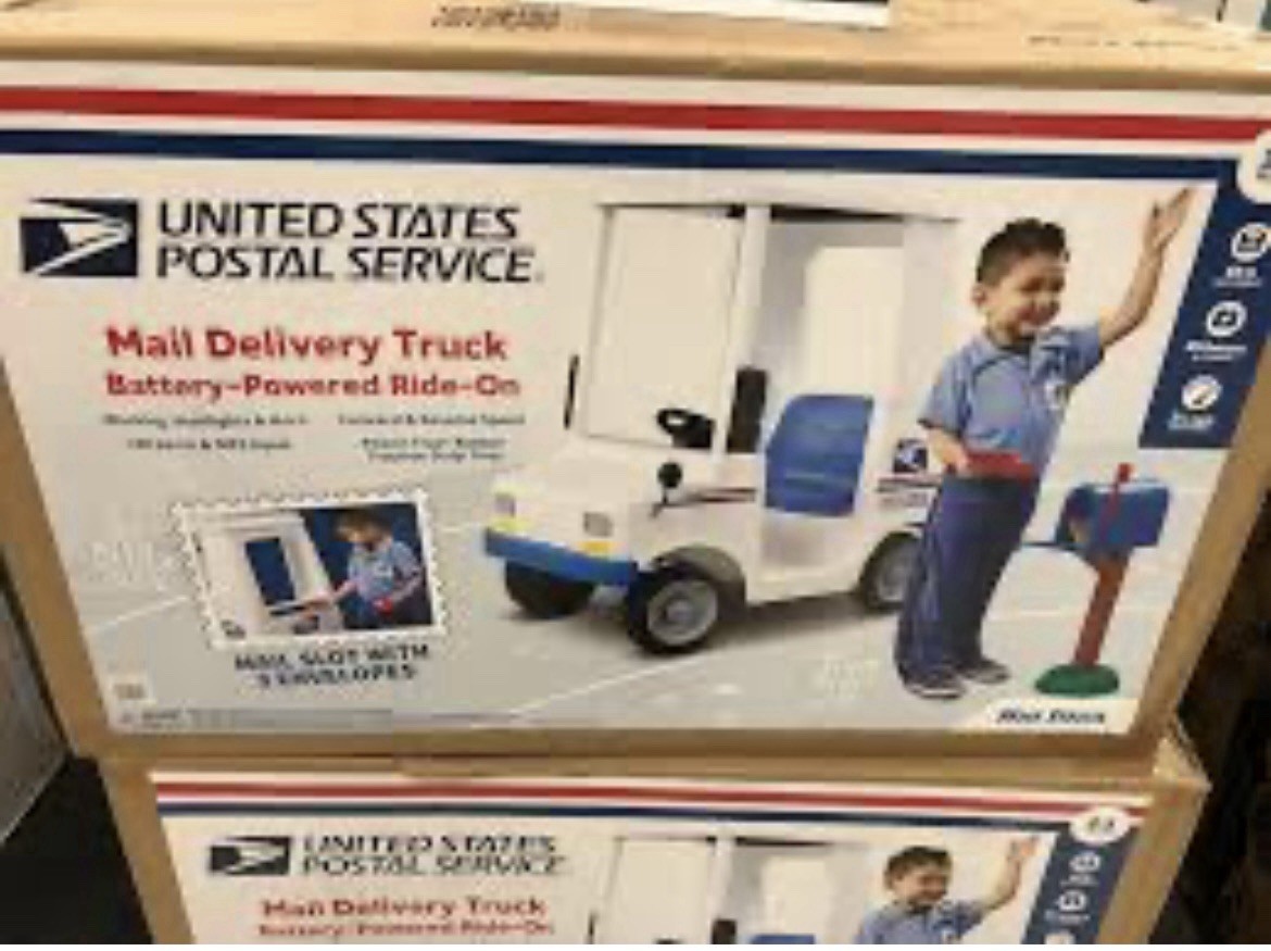 FLYBAR USPS ELECTRIC RIDE-ON TRUCK POWERED TOY AGES 3-5 60LB CAPACITY – WHITE