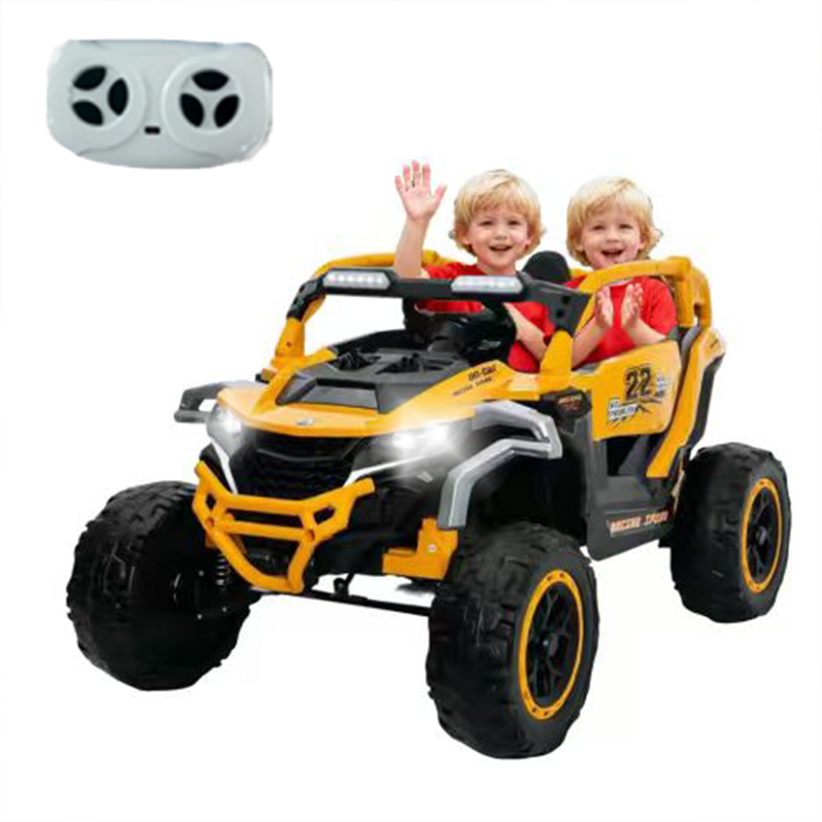 12V Ride on Models Truck Car Kids Electric 2 Seater UTV For 3-6 Years Old Yellow