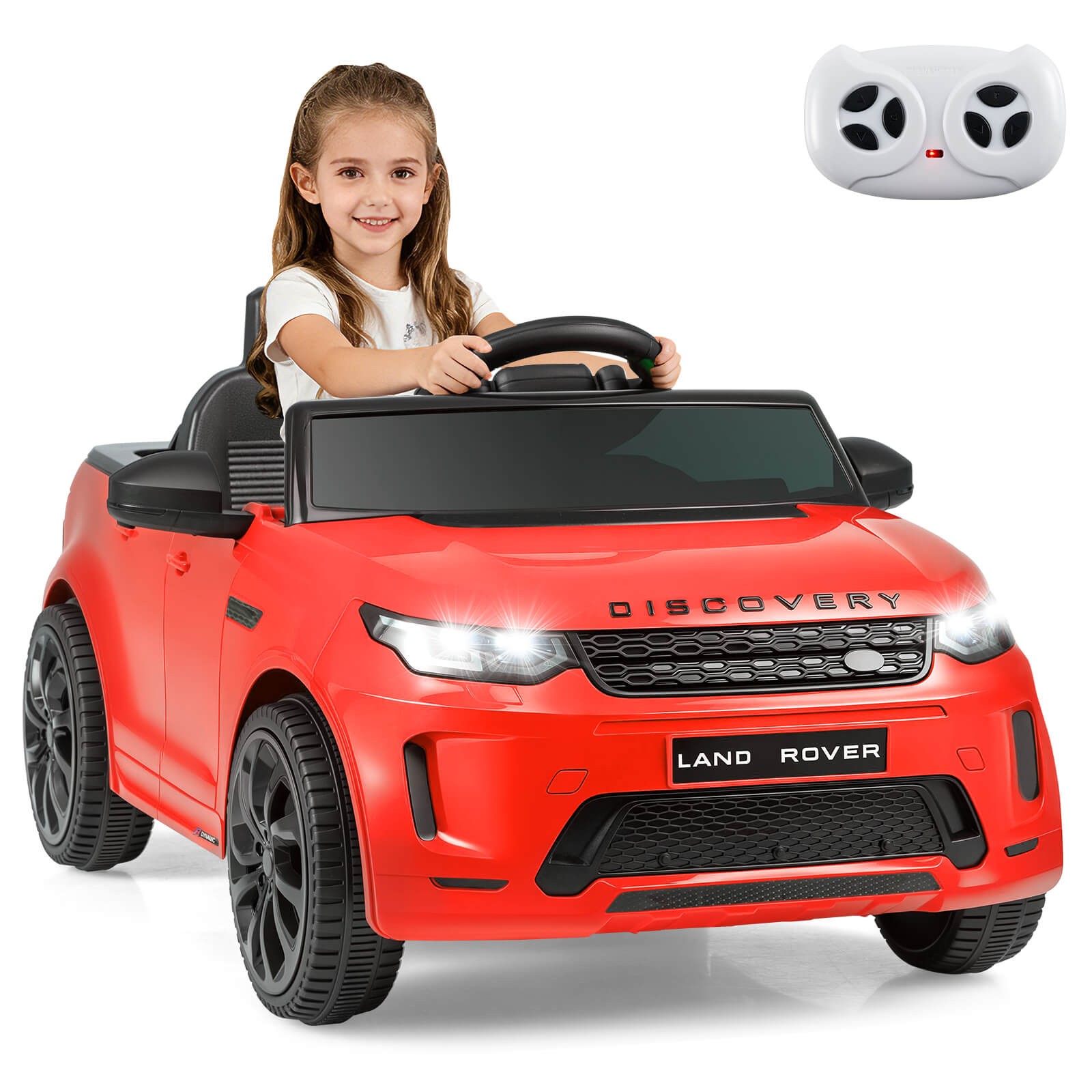 Licensed Land Rover Kids Ride on Car w/Remote Control, LED Lights, Music, Horn