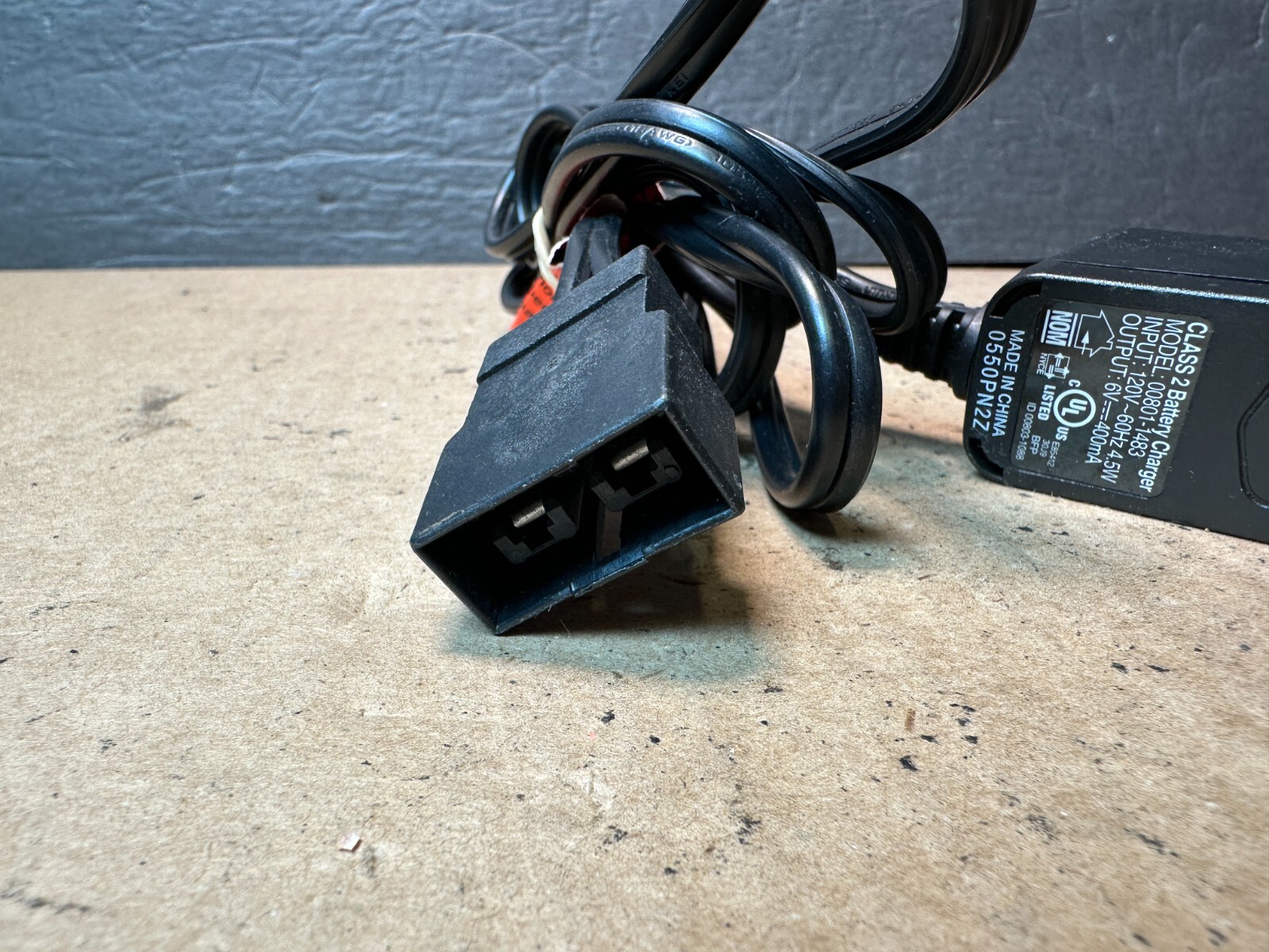 Fisher Price Power Wheels 6v 400ma Battery Charger Cord Cable Model 00801-1483