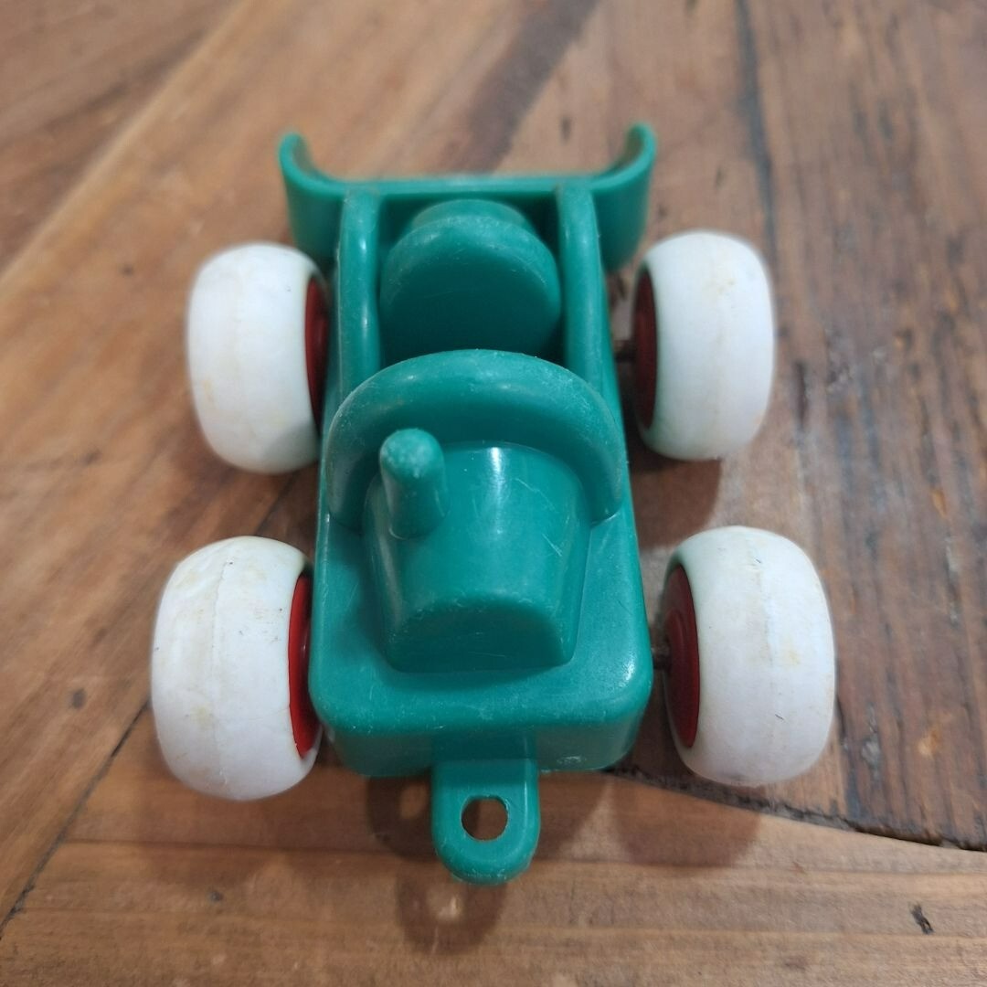 Viking Toys Sweden Bulldozer 1144 Green Play Vehicle Rubber Wheels Hitch Toddler