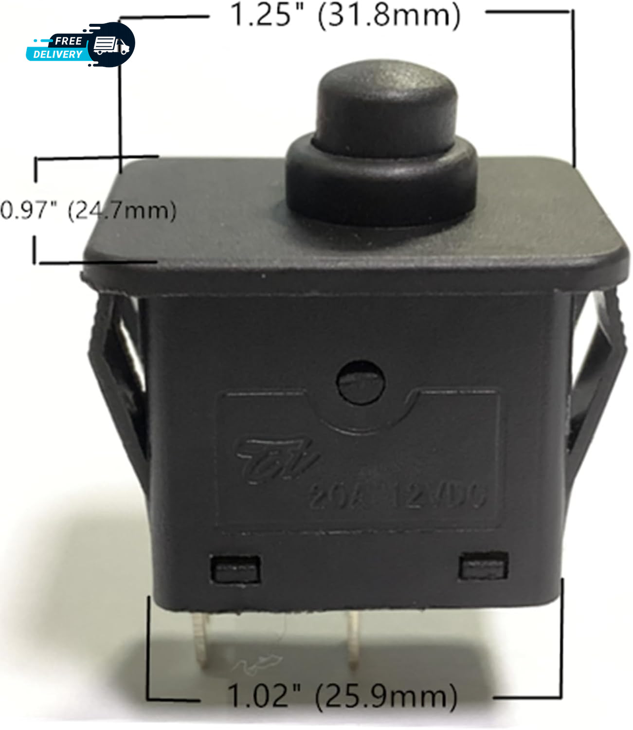 2 Pcs 6Volt 12Volt 2Pin Plunger Type Power Wheel Foot Pedal Switch