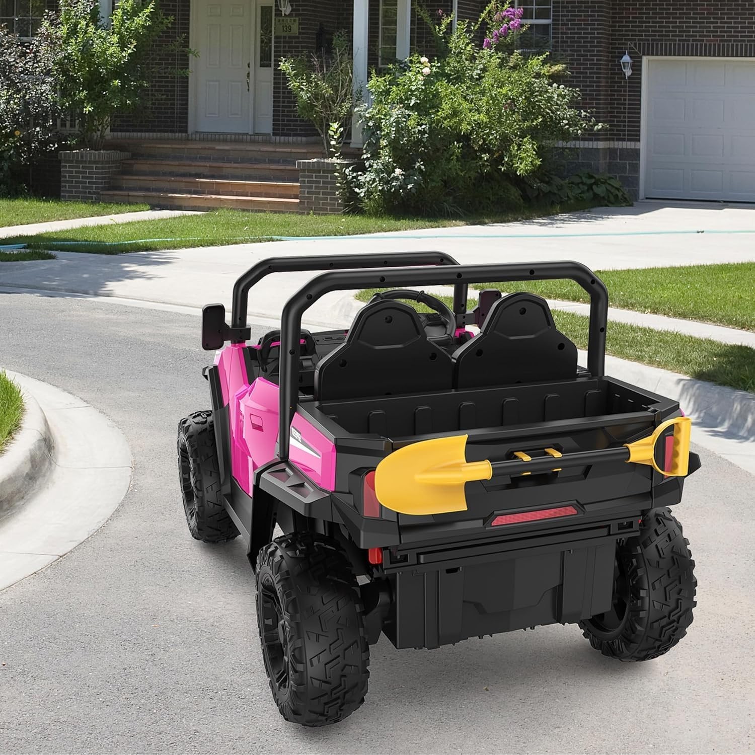24V Ride On Truck for Kids w/ Remote, 4WD, LED Lights,Bluetooth,Dump Bed,2 Seats