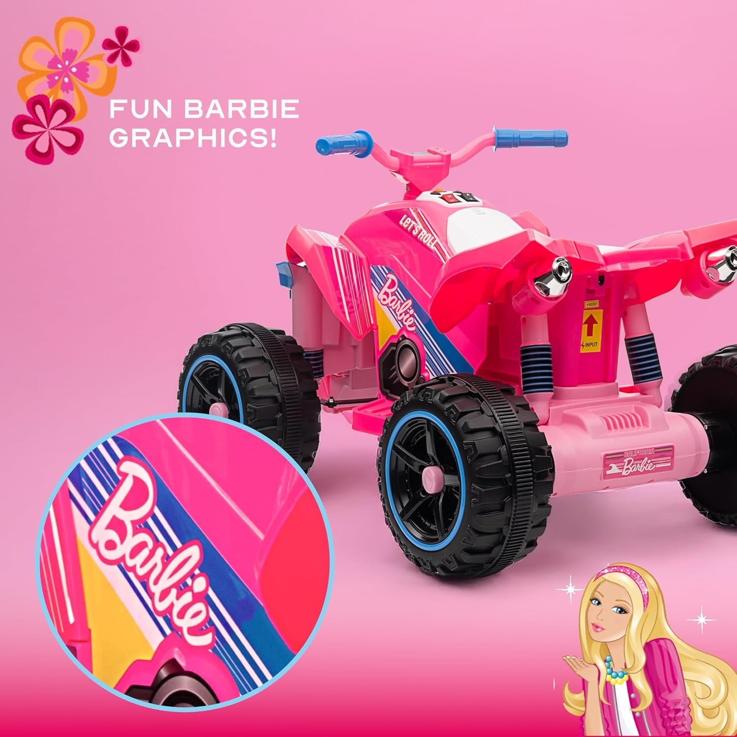 Barbie 12V ATV Quad Ride On – Durable Pink, Perfect for Kids Ages 3+