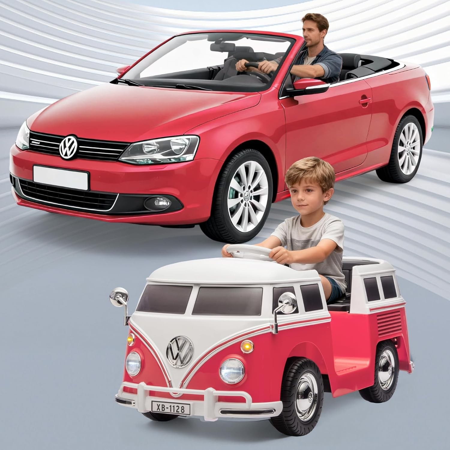 12V Ride on Toys Cars Licensed Volkswagen Ride on Car Electric Bus Toy Led Light
