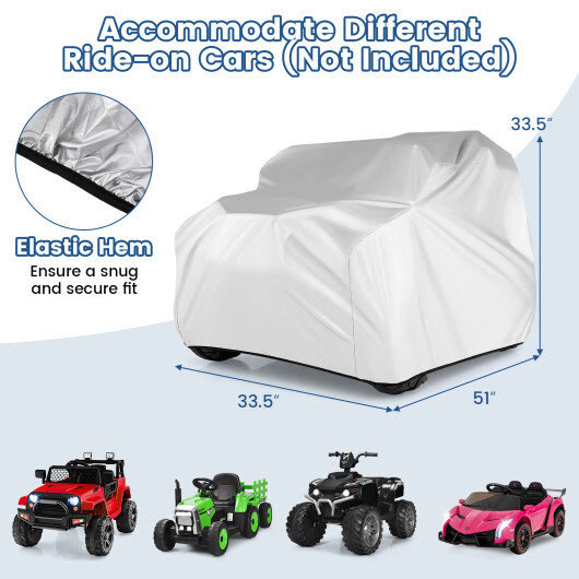 (Only Cover) Kids Car Cover for Power Ride-On Toy Car with Storage Bag – Color:
