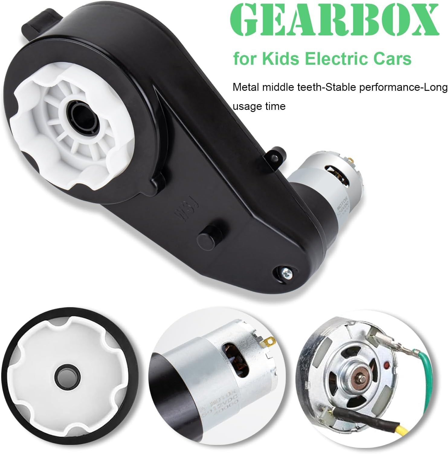 2 Pcs Kids Ride On Car Gearbox 555 24V Motor 40000RPM Electric Motor with Gea…