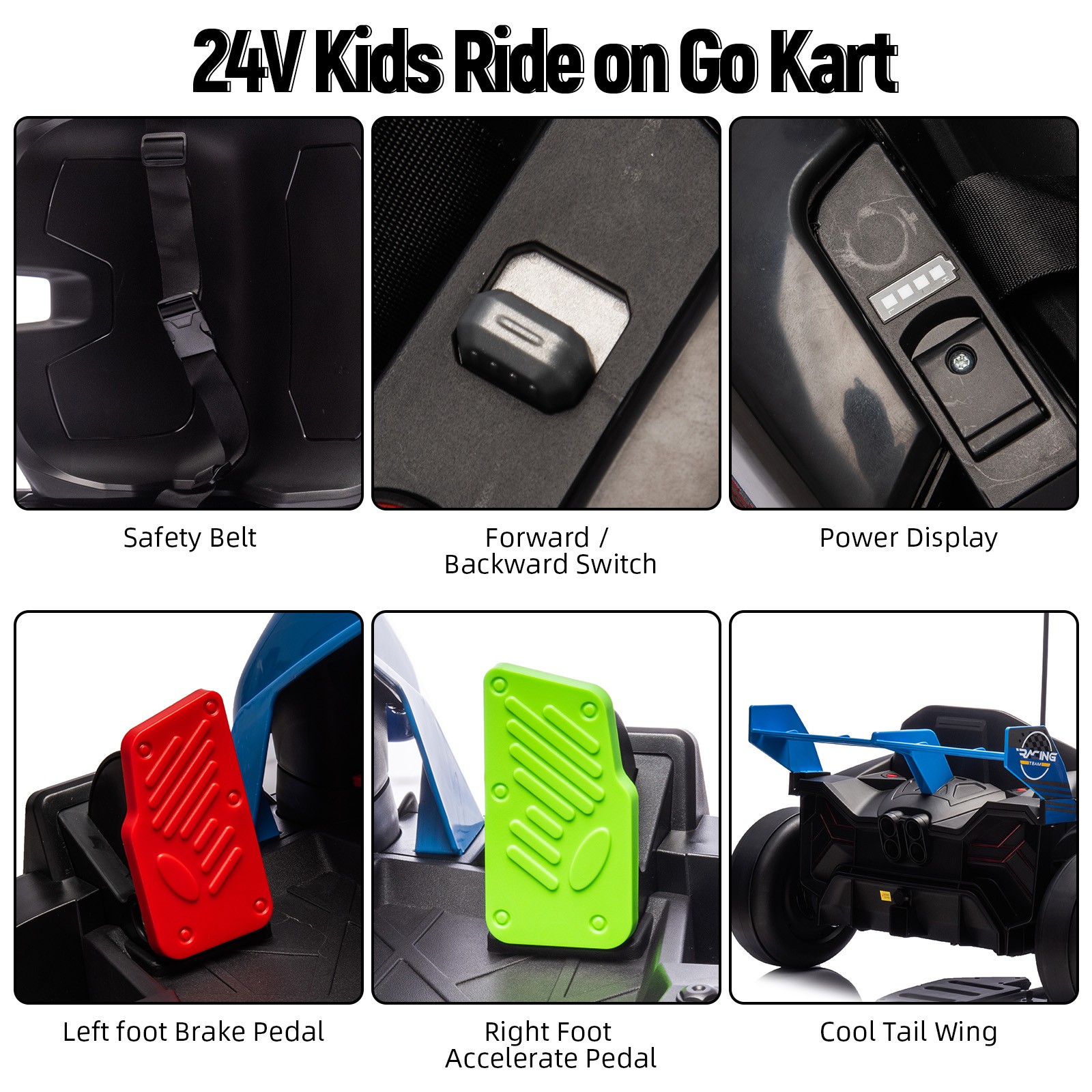 Garvee Electric Go Kart Toy for Kids,Ride on Drifting Car,Racing Car for 5-12