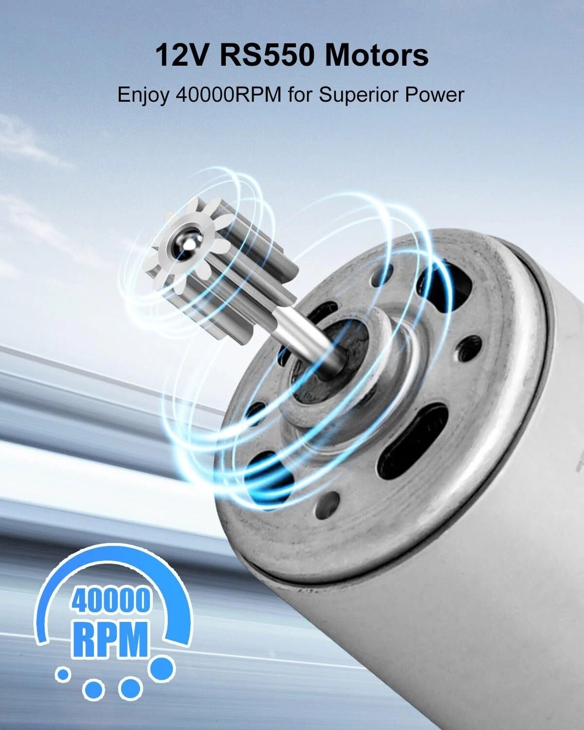 2 Pcs 12V RS550 40000RPM Electric Motor Drive Engine for Power Wheel High-Speed