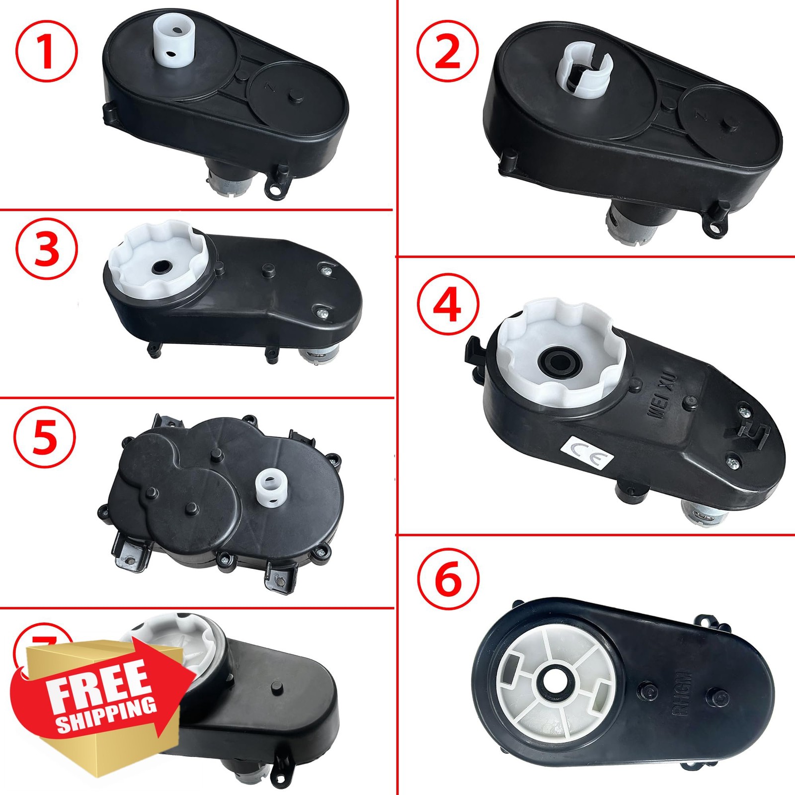 JRRXM 12V NO.3 Steering Wheel Motor Gearbox Ride Toy