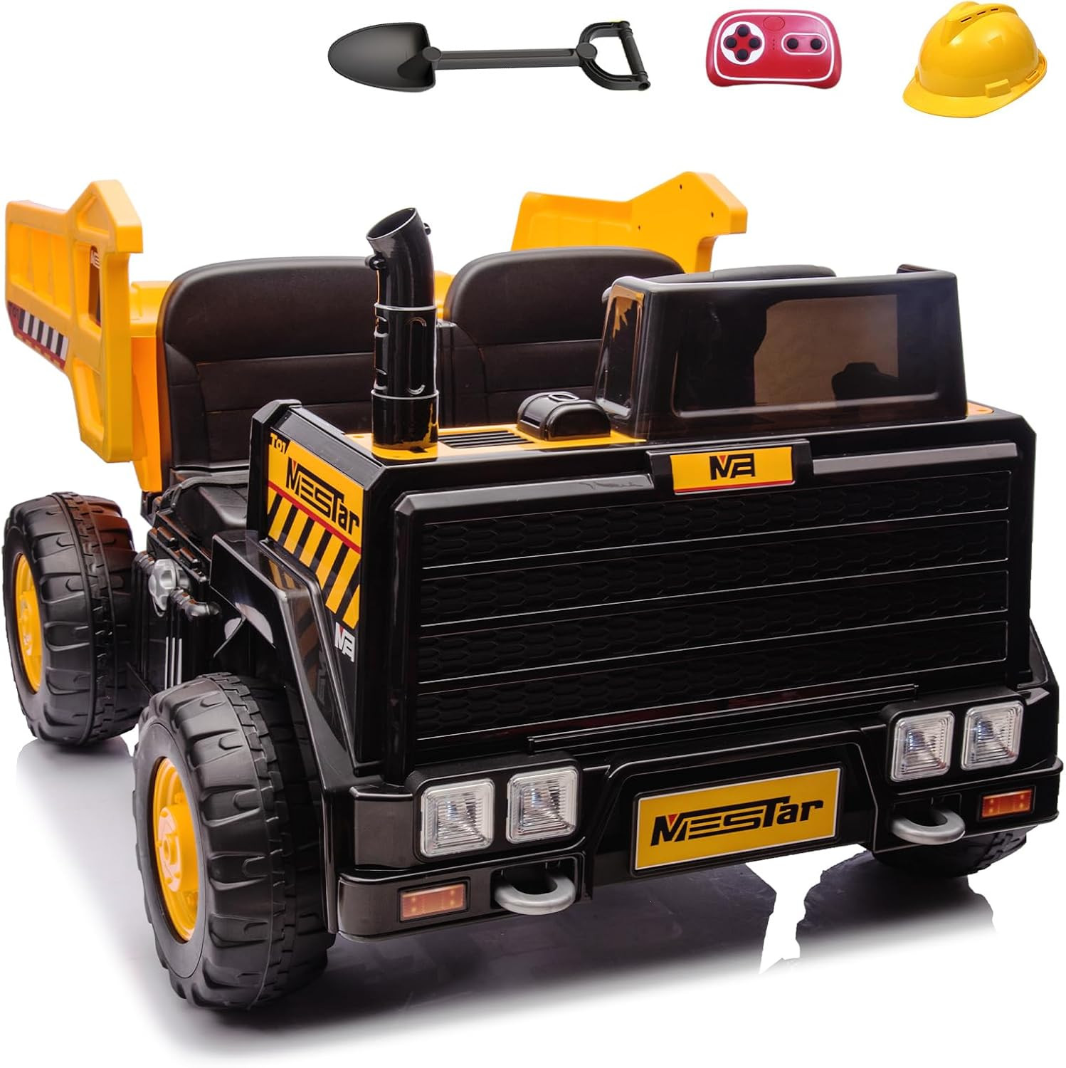24V Ride on Dump Truck, 2 Seater Ride on Cars with Remote Control, 4WD Motors, u