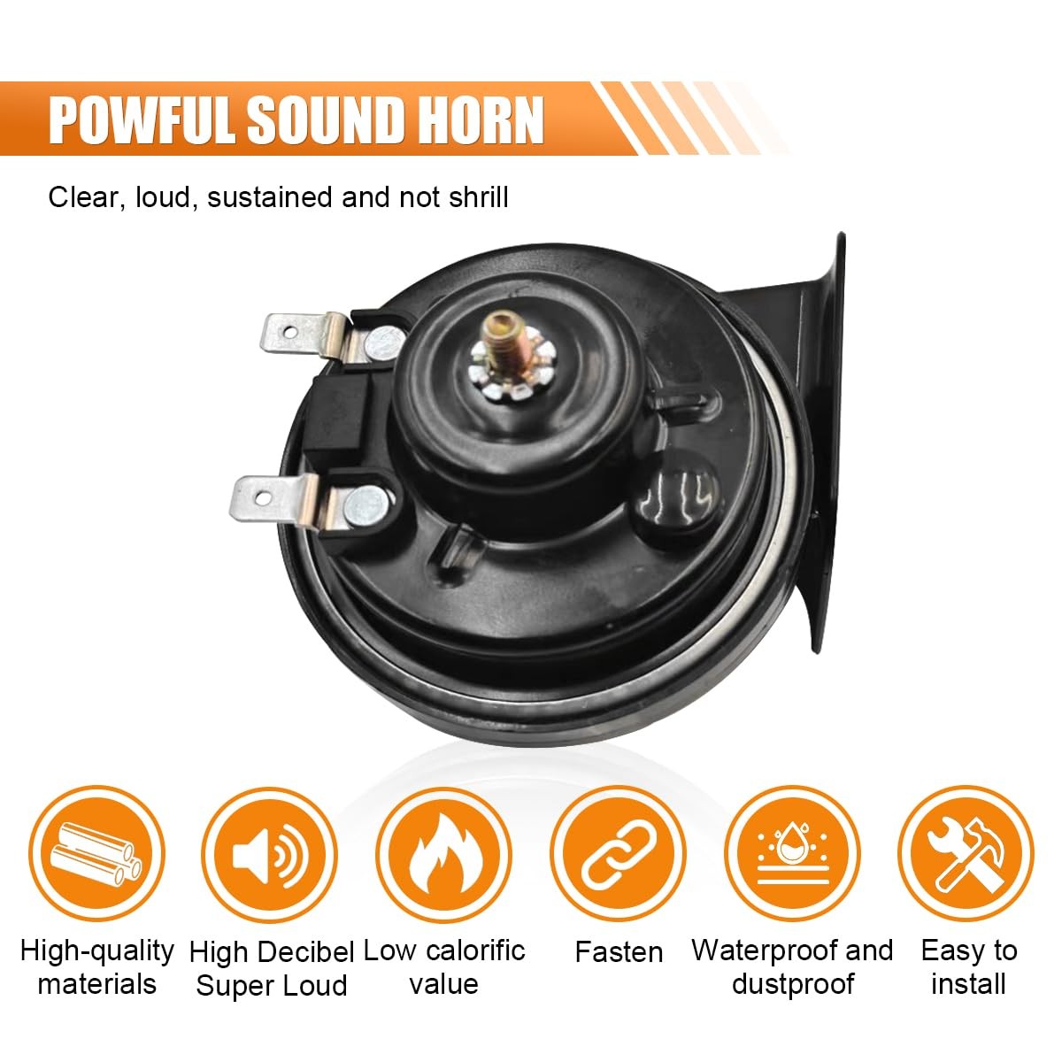 Snail Car Horn, 12V Super Loud High Low Tone Electric Waterproof Horn Kit, Lo…