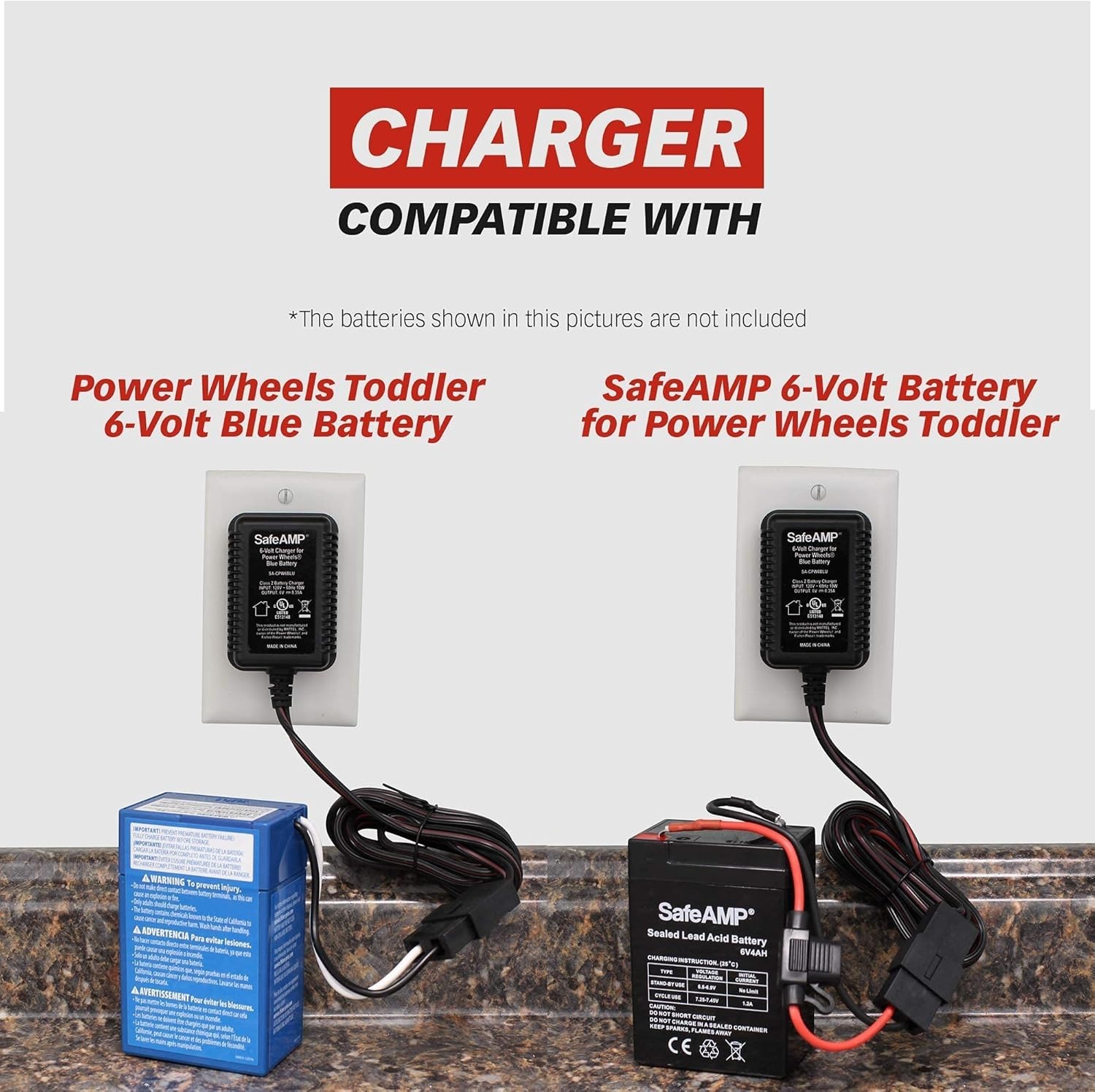 Compact 6V Power Wheels Battery Charger for Fisher-Price with Certification