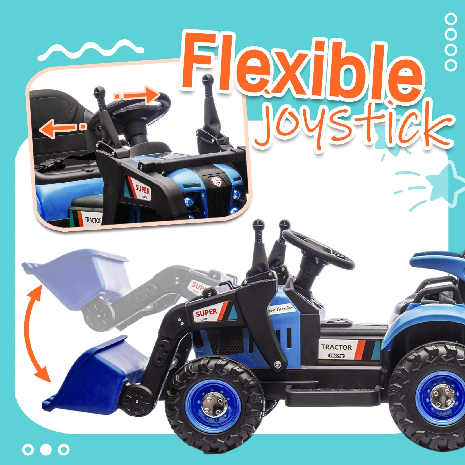 24V Kids Ride On Tractor Electric Car w/Remote, LED Tail-light, 3 Speed Toy