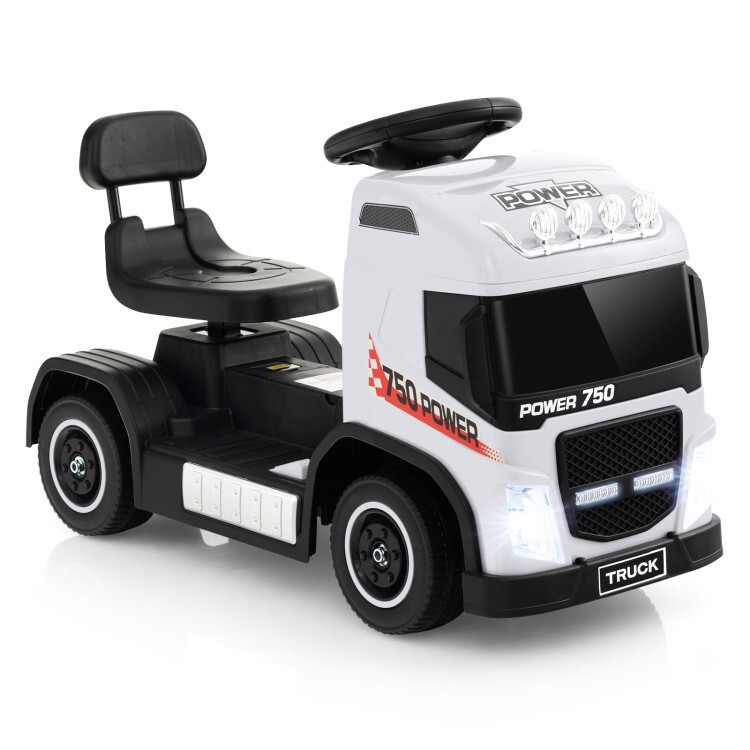 6V Power Battery 2-in-1 Kids Electric Ride-on Truck Car w/Height Adjustable Seat