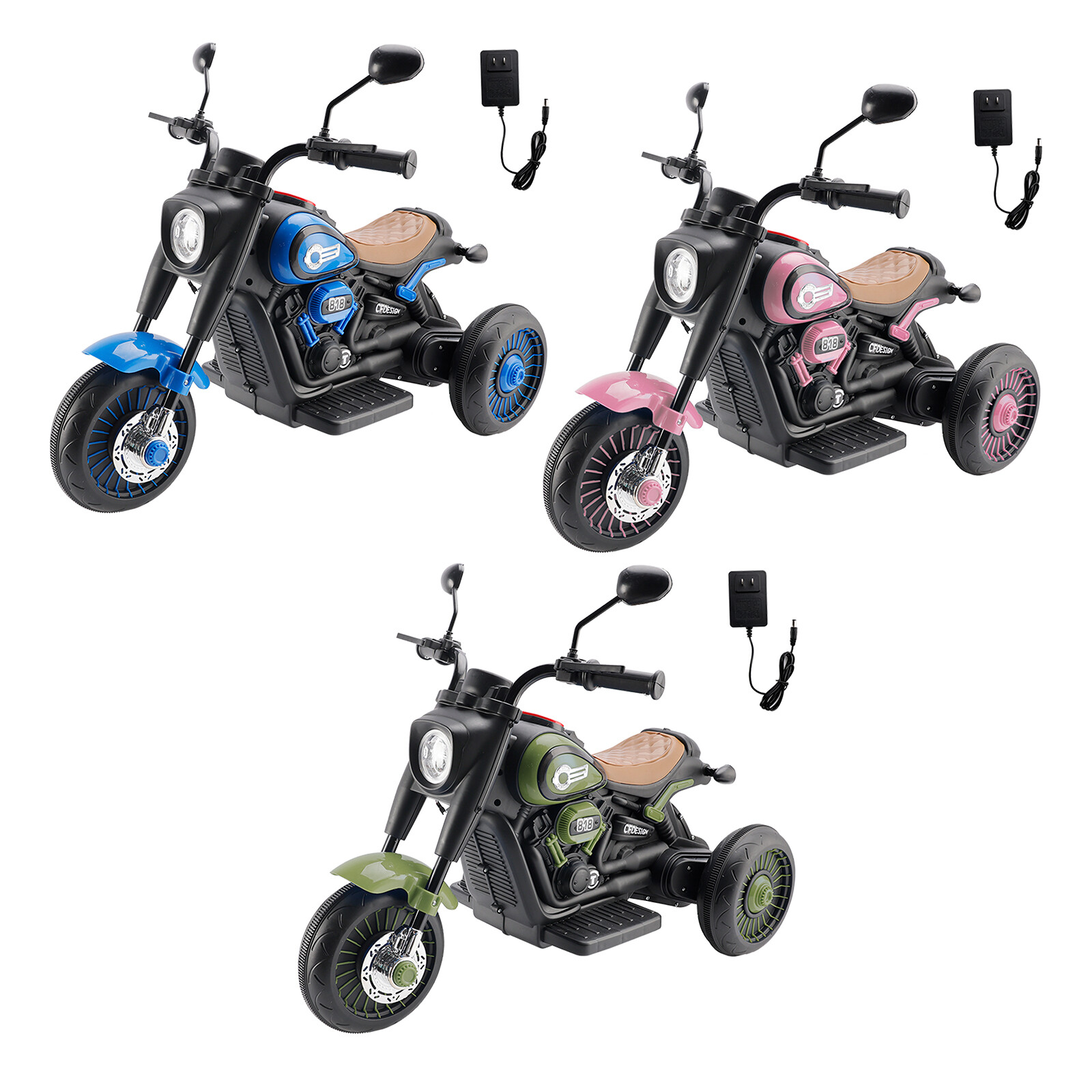 3Wheel 6V Kid Ride On Motorcycle Electric Toy With Colorful Light And Music US