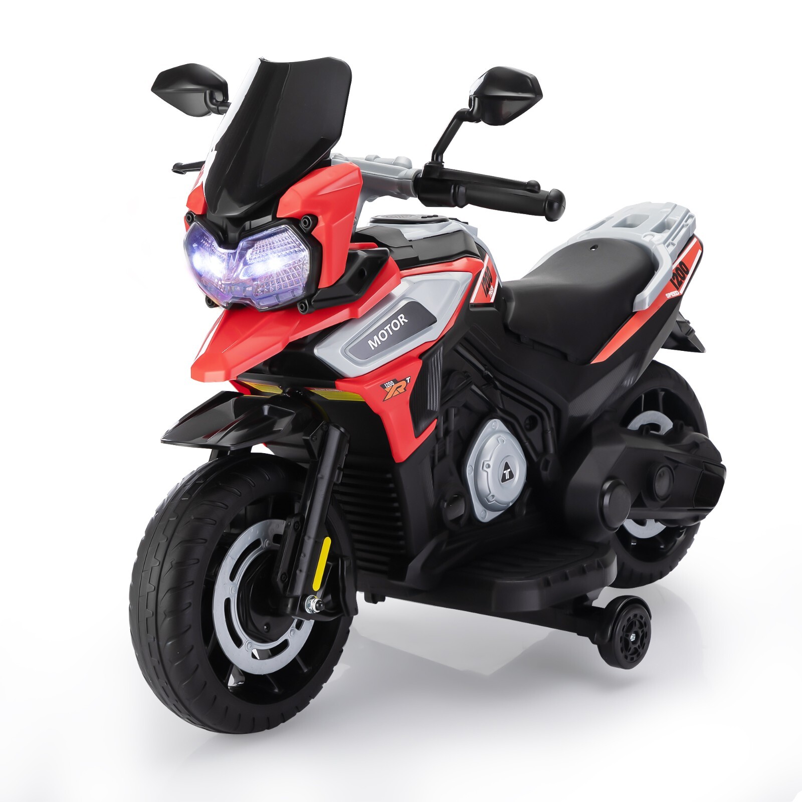 12V Kids Ride On Motorcycle, Battery Powered Off-Road Motorbike with Music